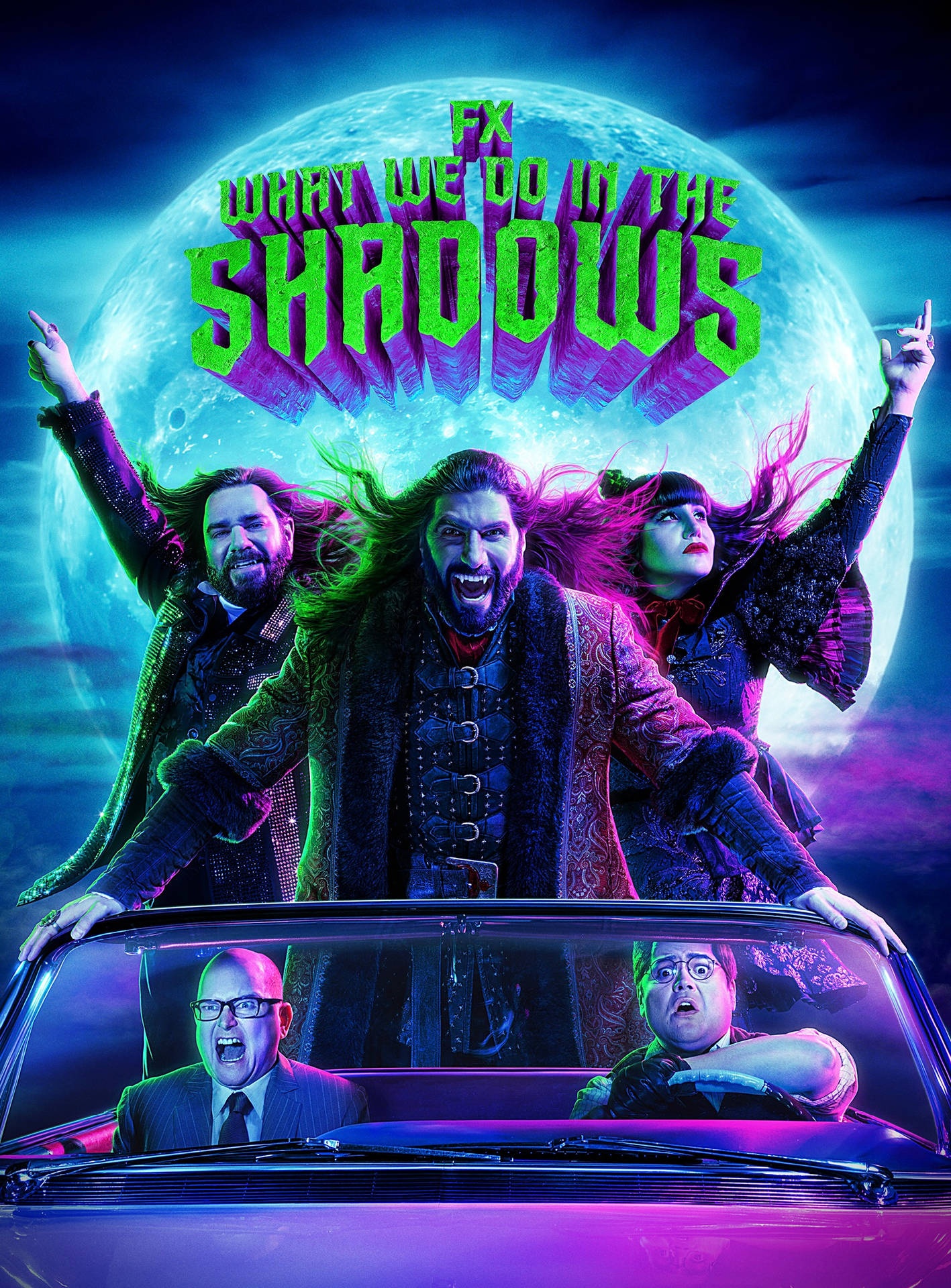 What We Do In The Shadows Neon Background