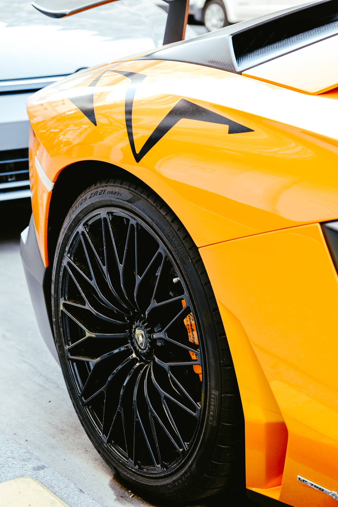 Wheel Of Yellow Lamborghini Galaxy Background