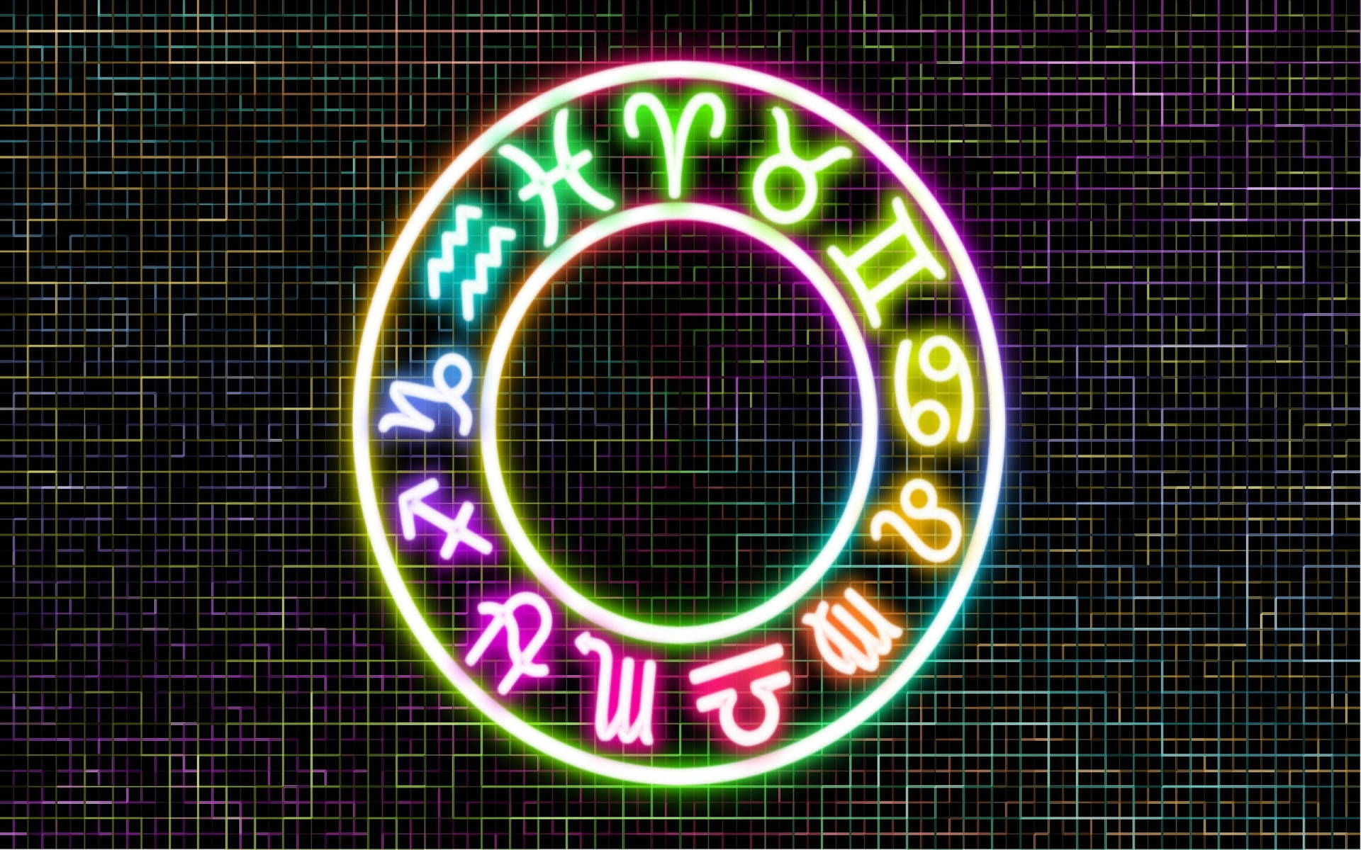 Wheel Of Zodiac Signs Background