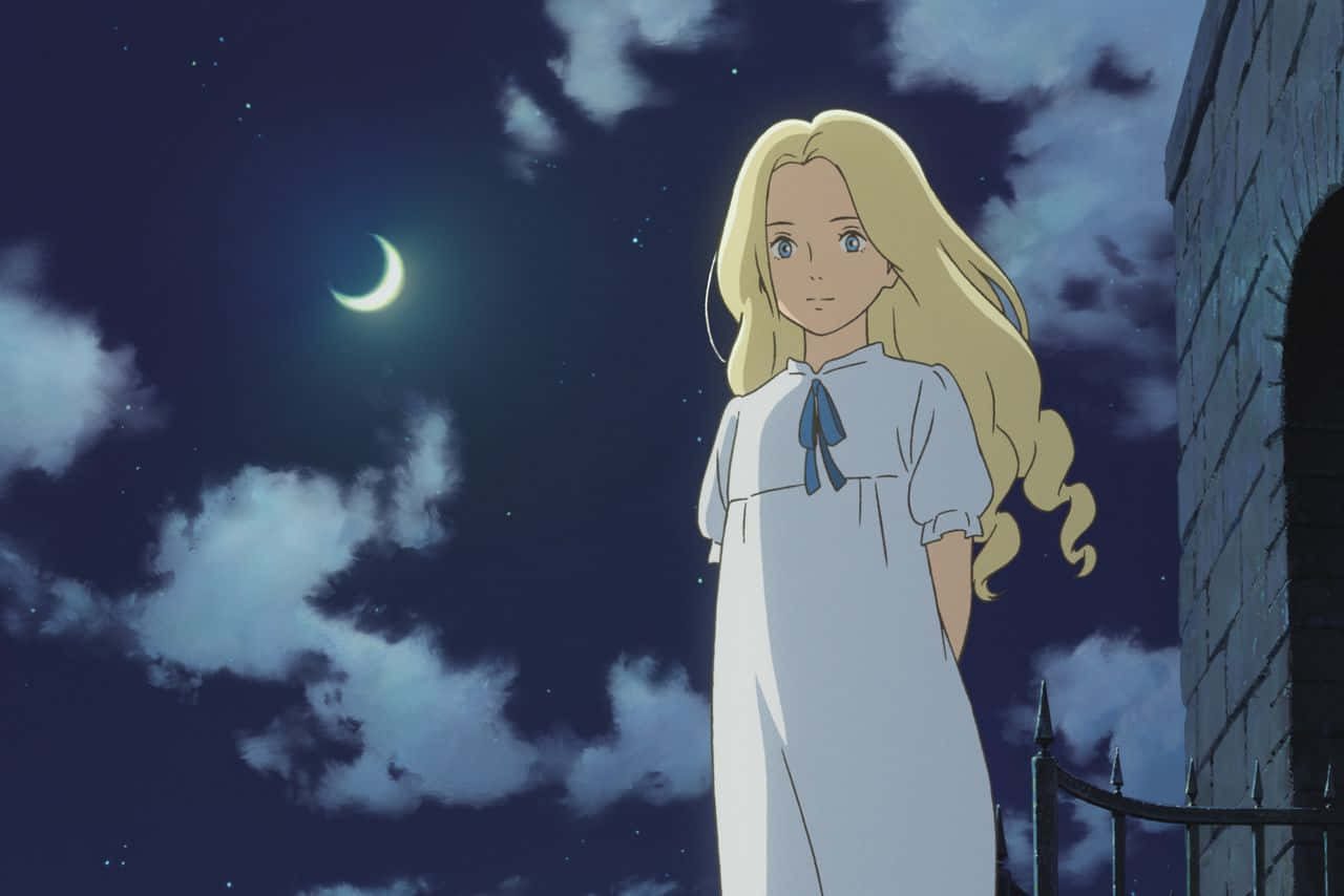 When Marnie Was There - Anna And Marnie Gazing At The Night Sky Background