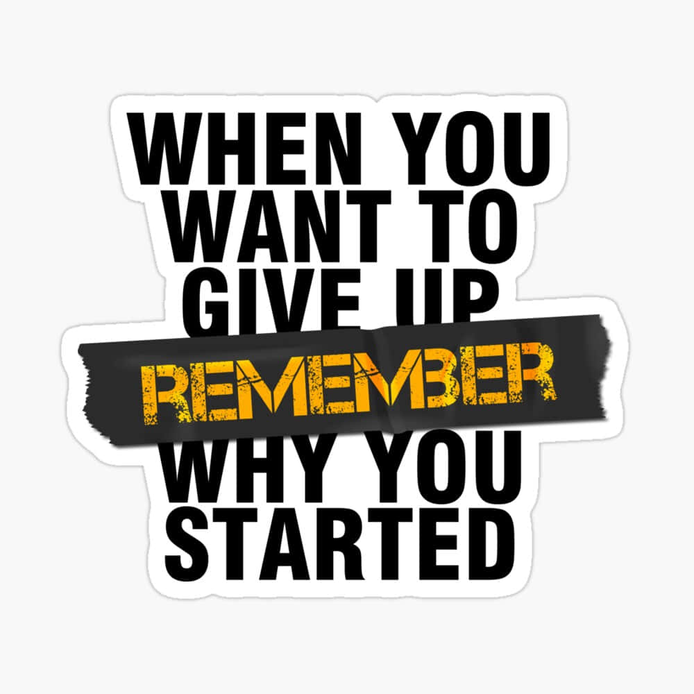 When You Want To Give Up Remember Why You Started Sticker