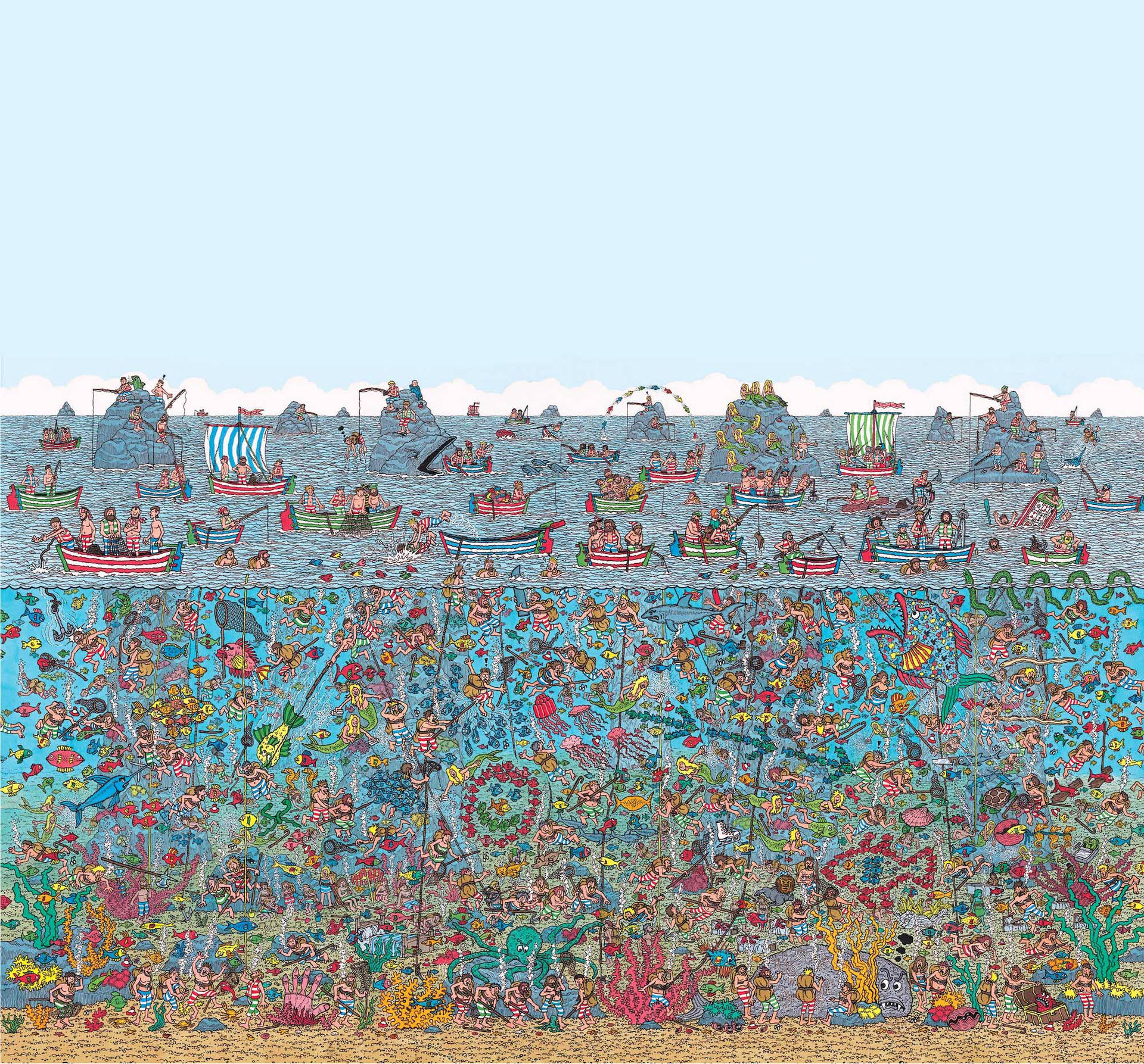 Where's Waldo Deep Sea Creatures Background