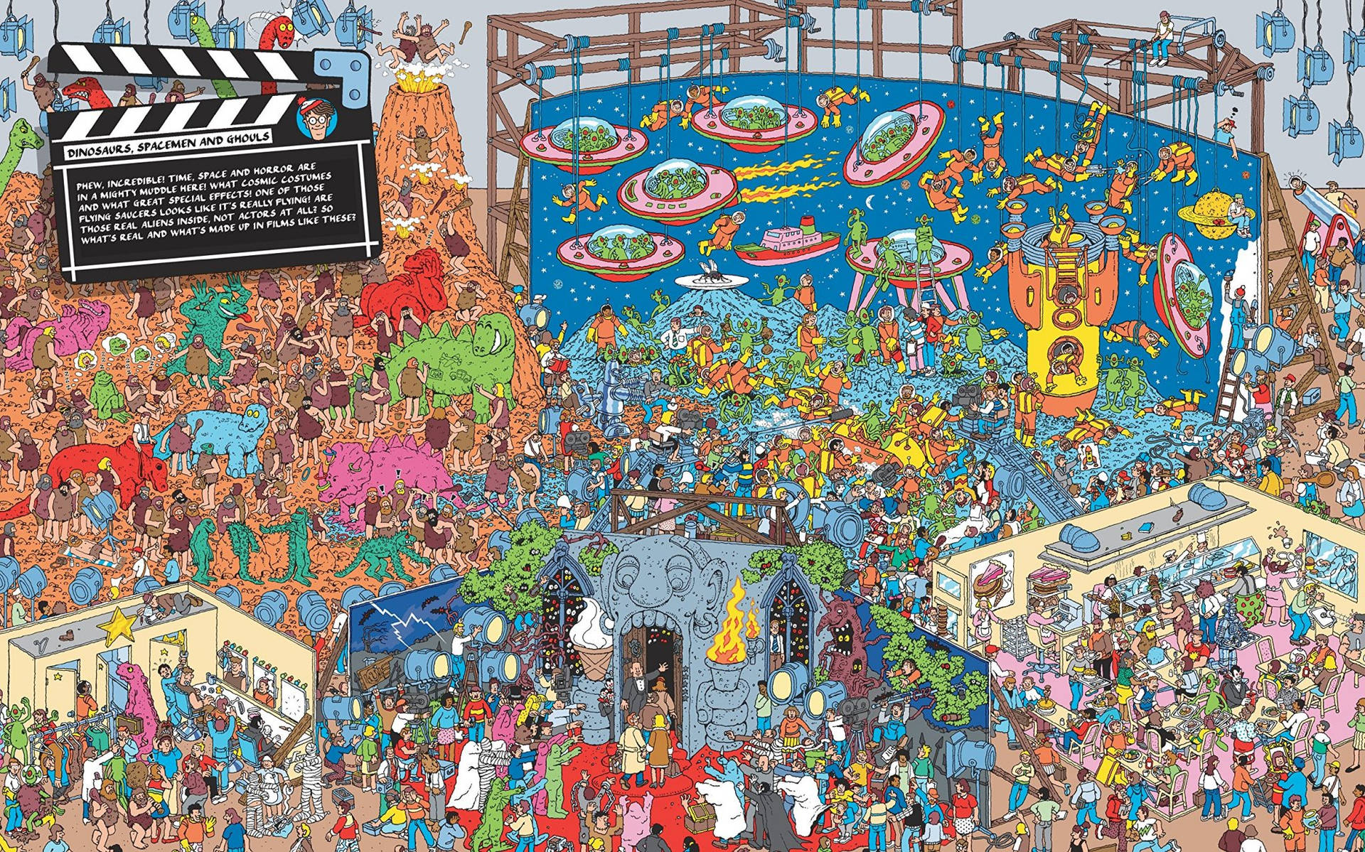 Where's Waldo Dinosaurs, Spacemen, And Ghouls Background