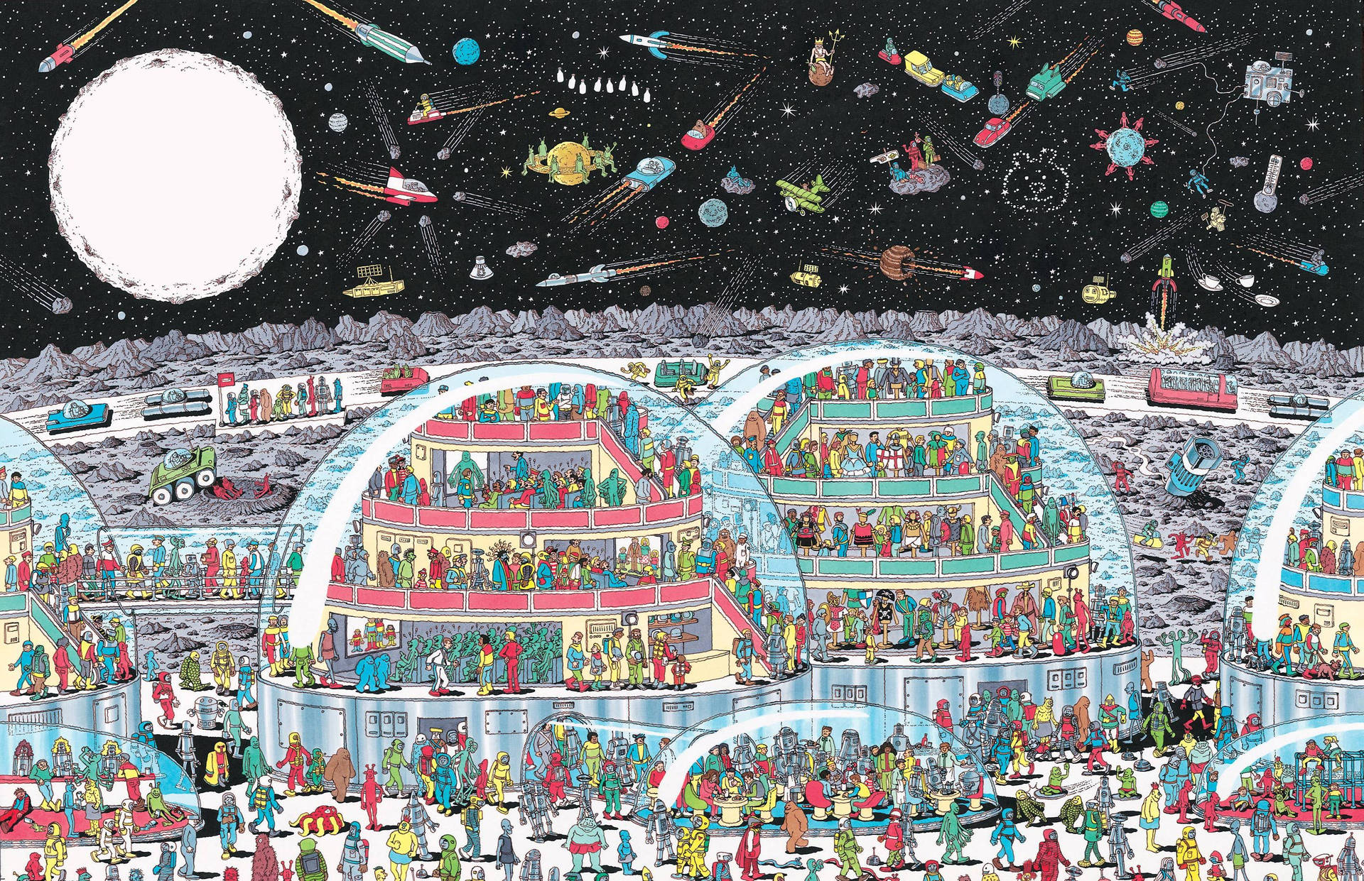 Where's Waldo Galactic City Background