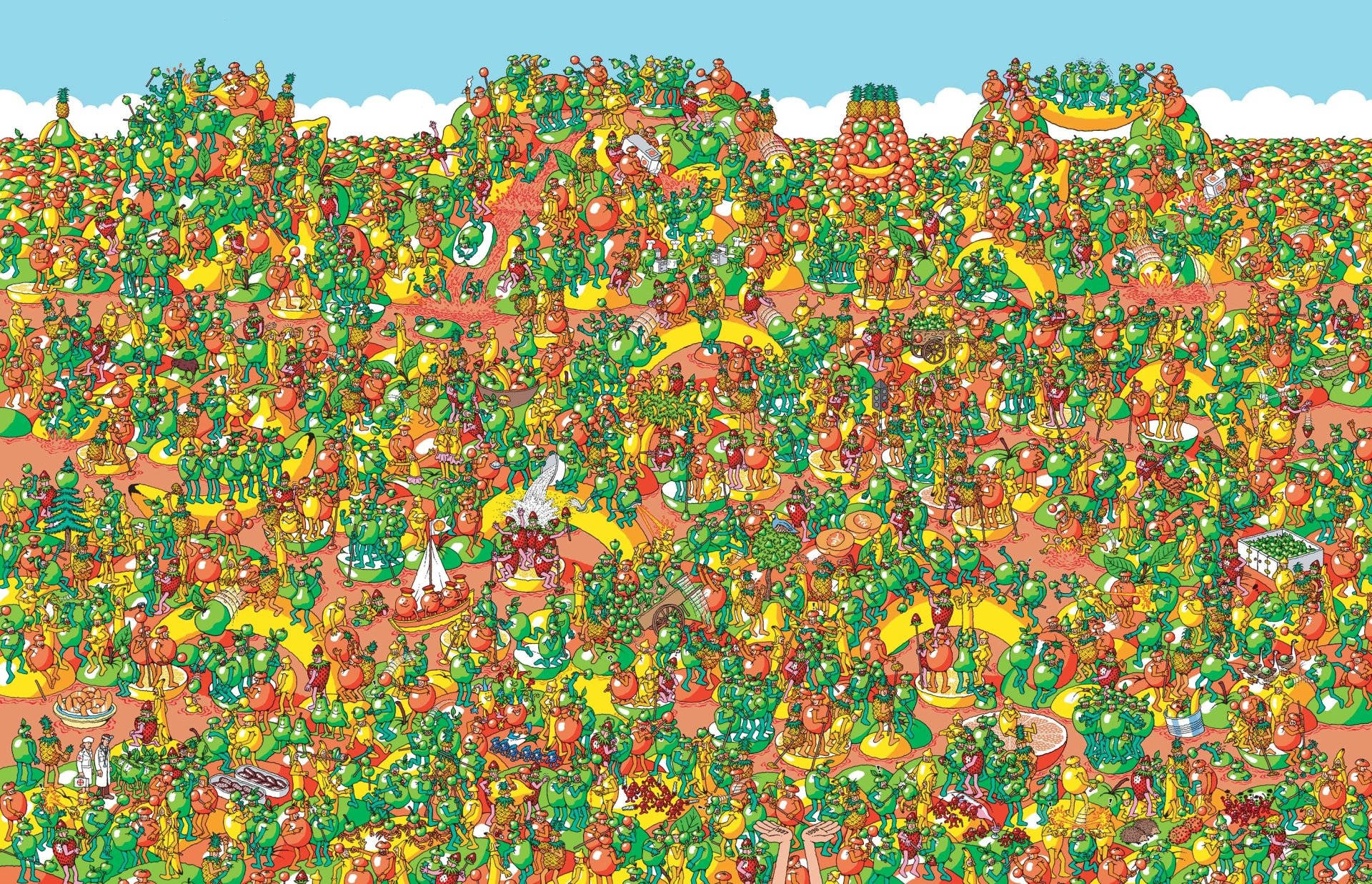 Where's Waldo Land Of Fruits Background