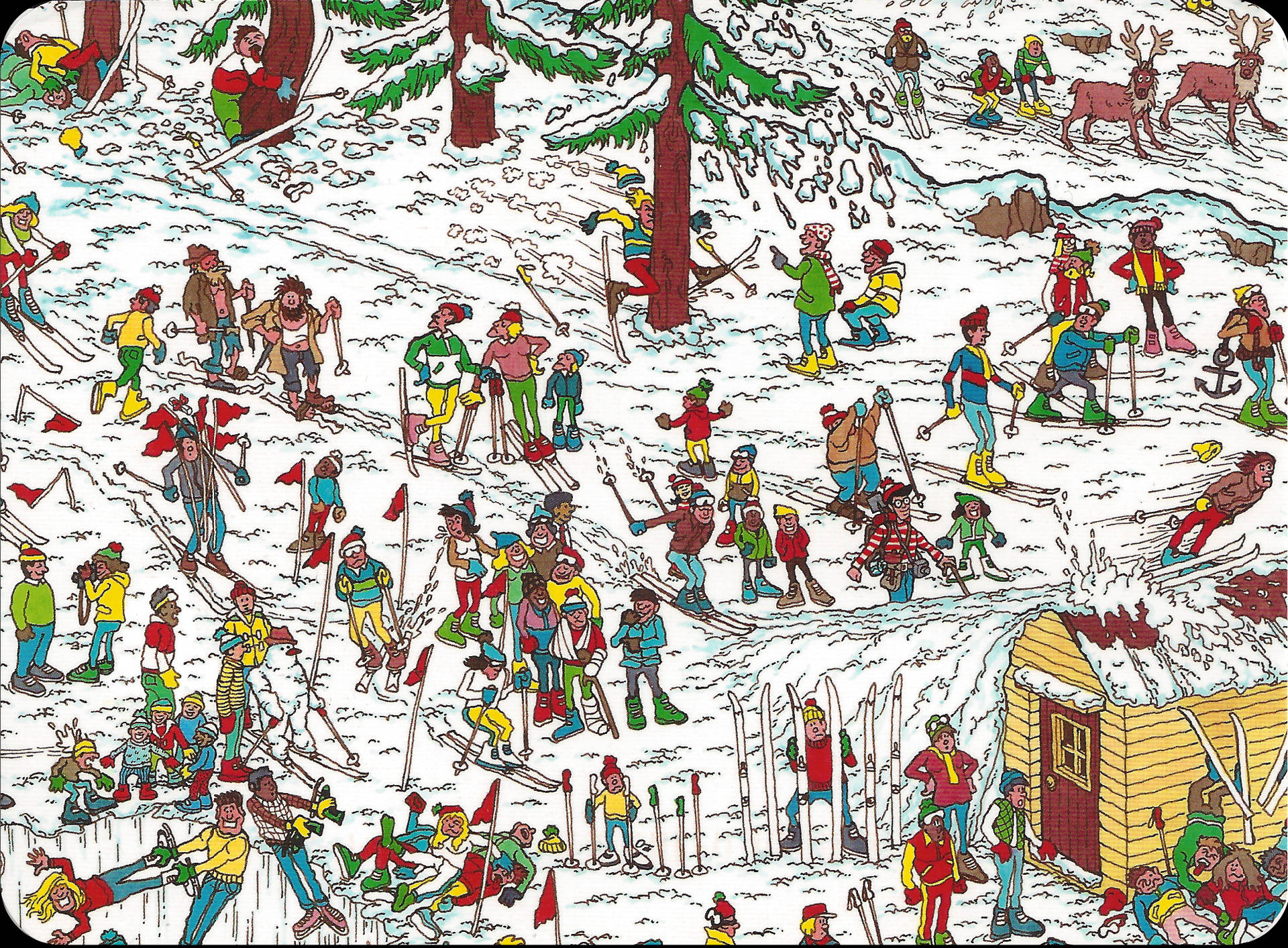 Where's Waldo Skiing Winter Sport Background