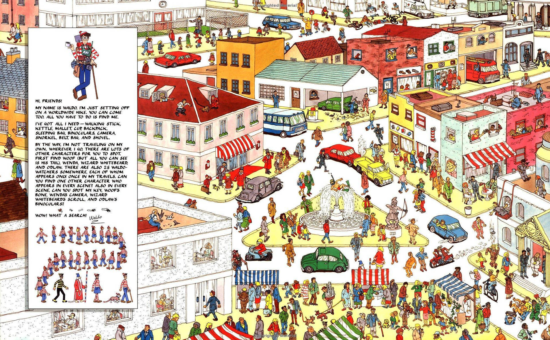 Where's Waldo Town Plaza Background