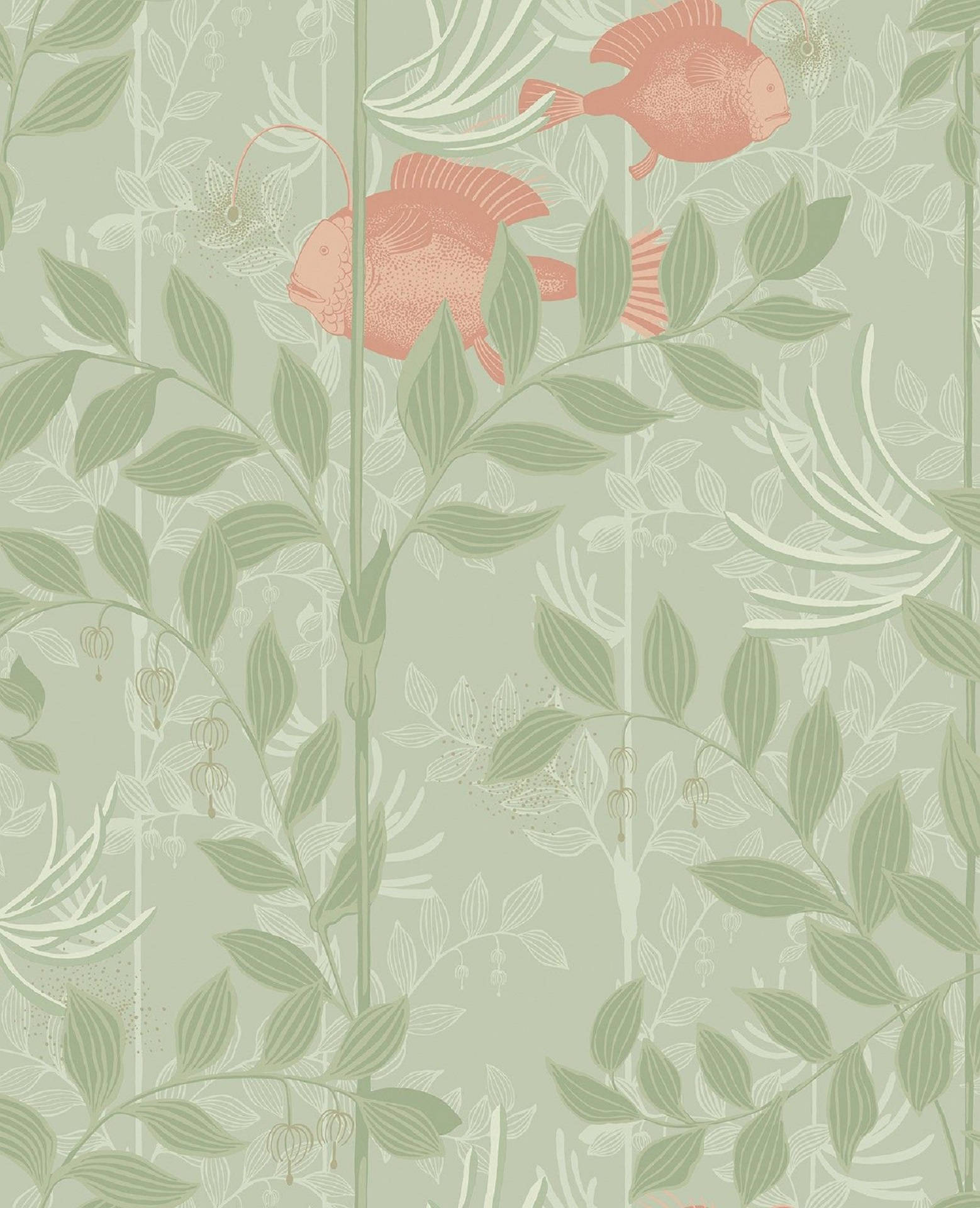 Whimsical Fishes And Plants Background