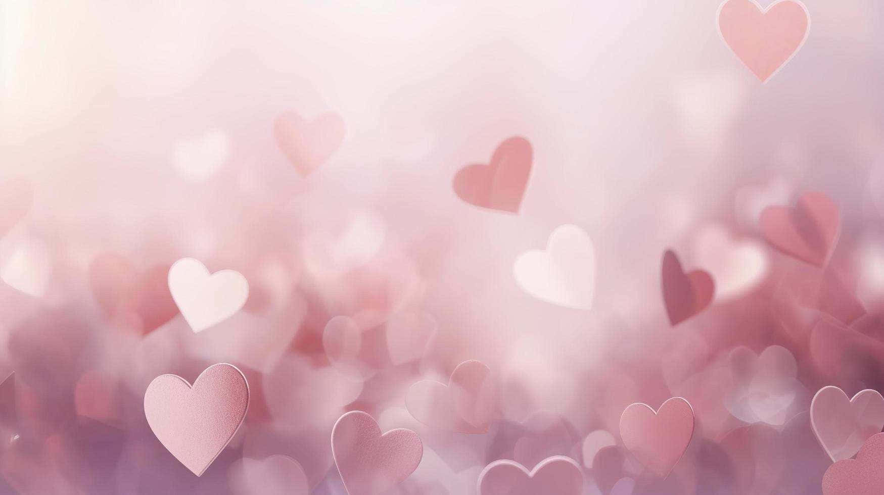 Whimsical Hearts Bokeh Background