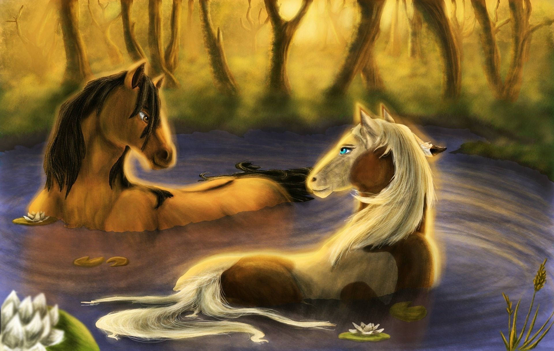 Whimsical Moment In Spirit Stallion Of The Cimarron Background