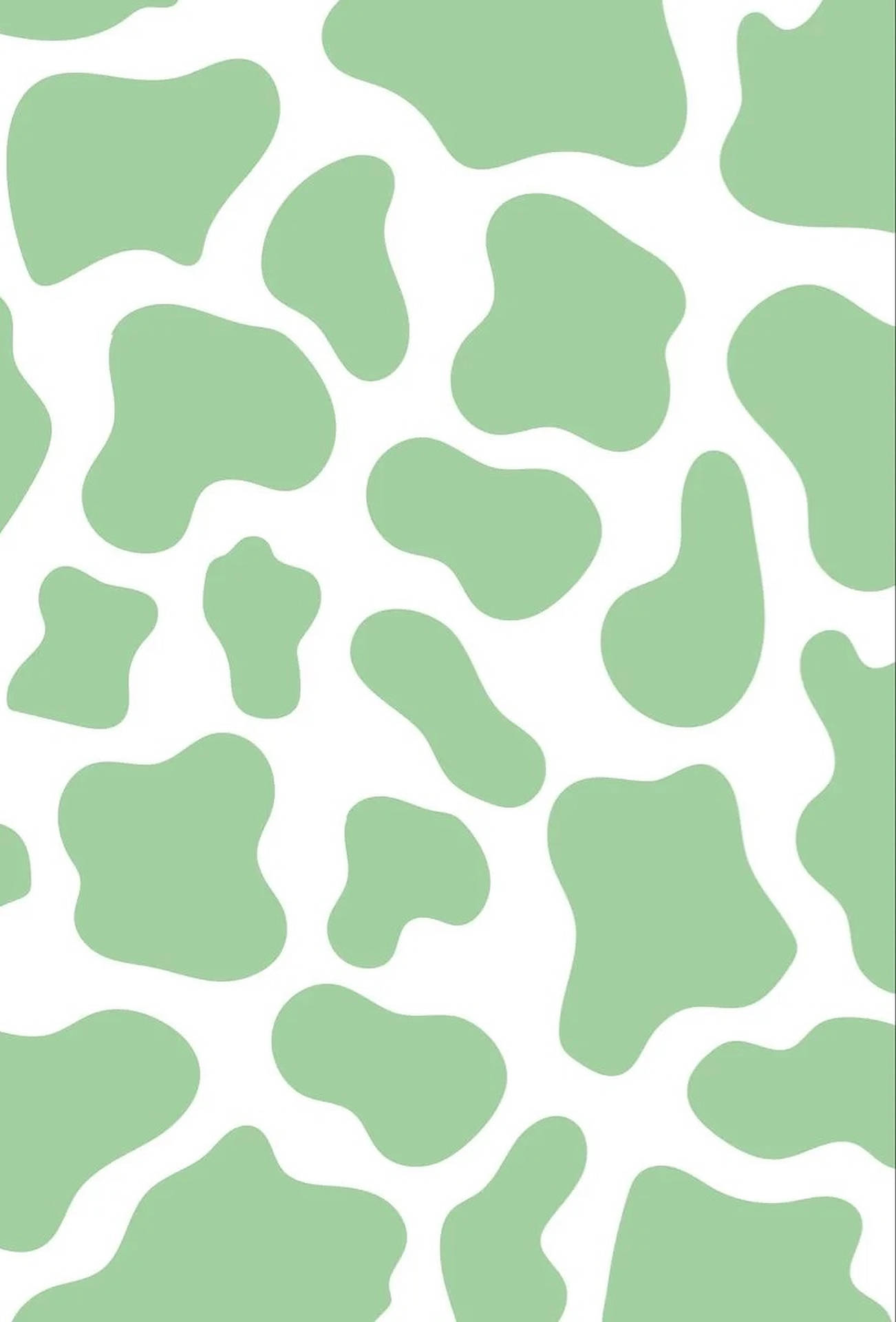 Whimsical Pastel Green Cow Print Background