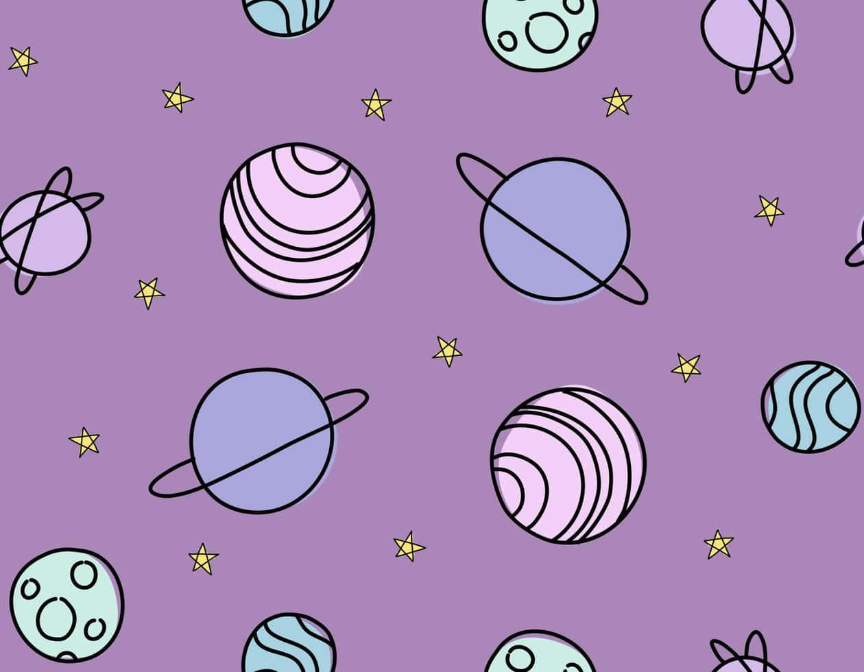 Whimsical Planets Pattern Background