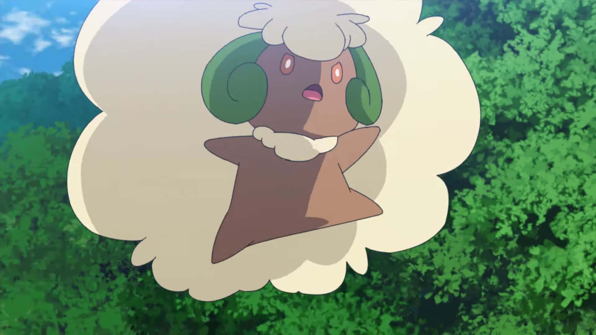 Whimsicott Anime Jumping Background