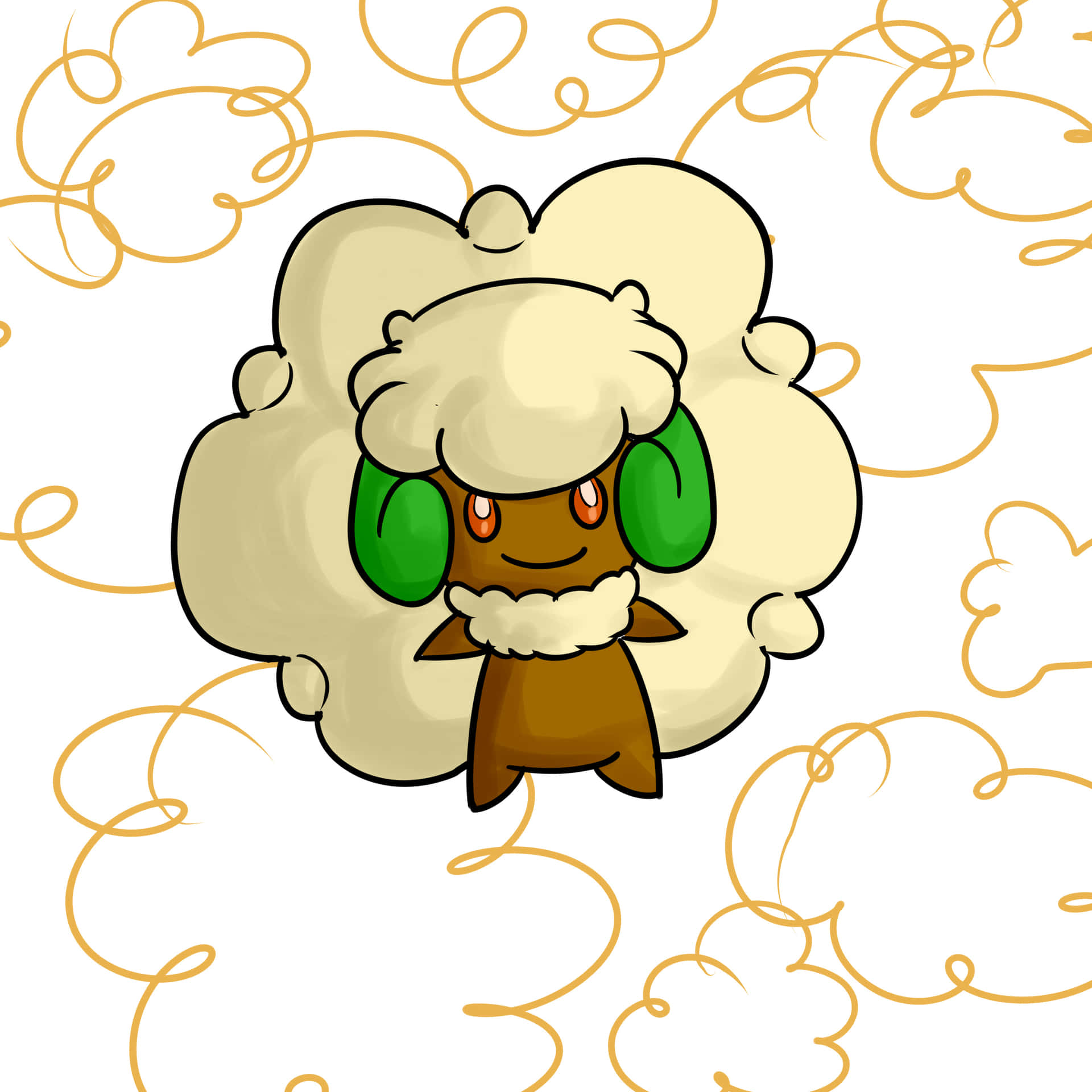 Whimsicott Surrounded By Clouds