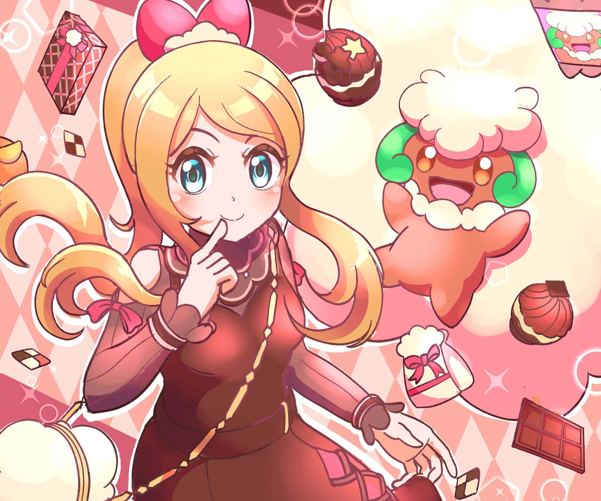 Whimsicott With Serena Background