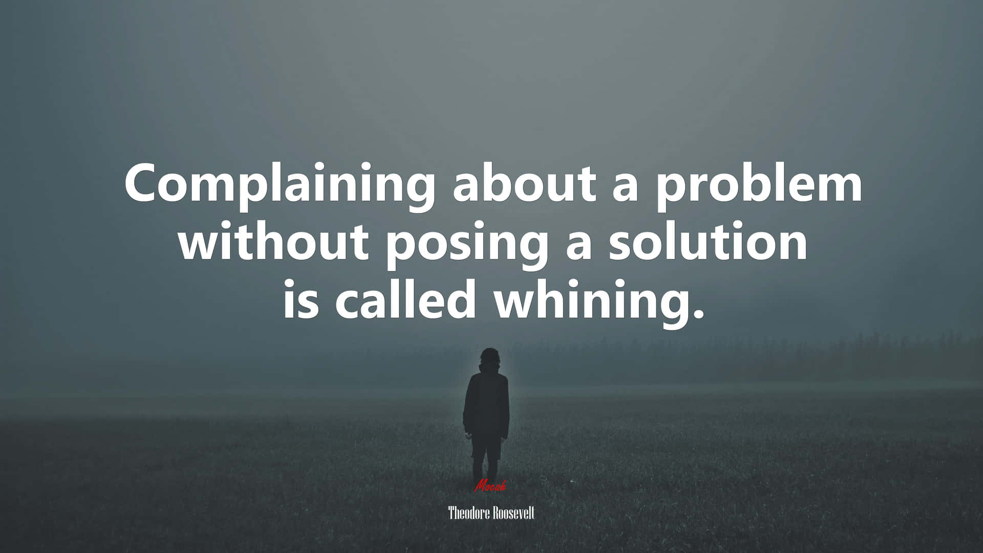 Whining Quote Foggy Field Background