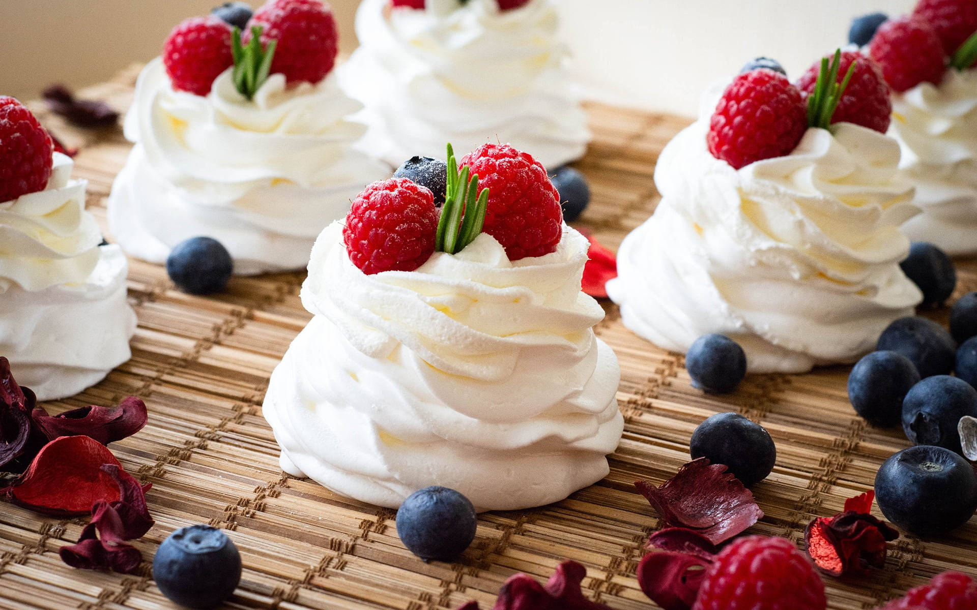 Whipped Cream With Berries Background