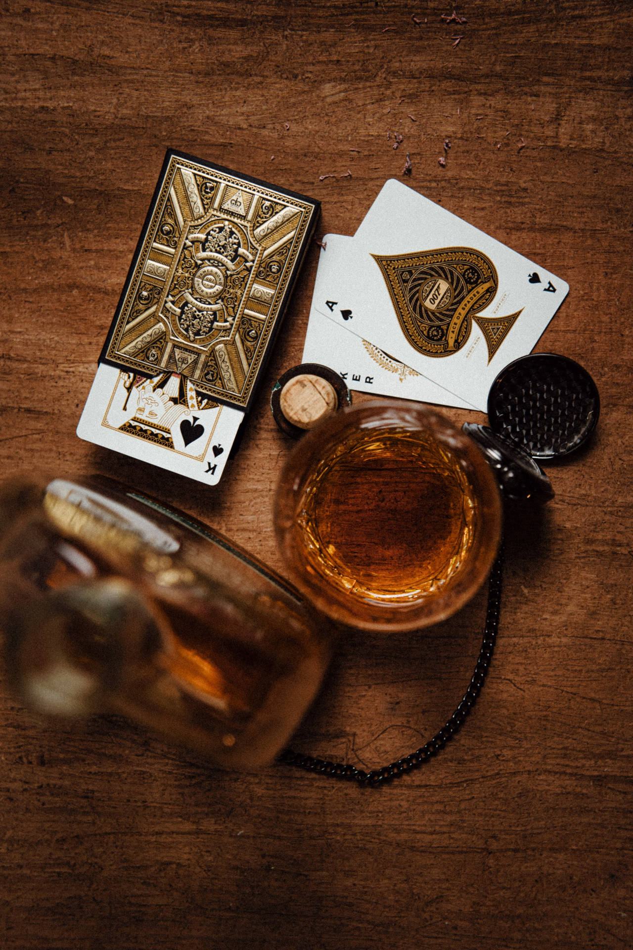 Whiskey Glass And Playing Cards