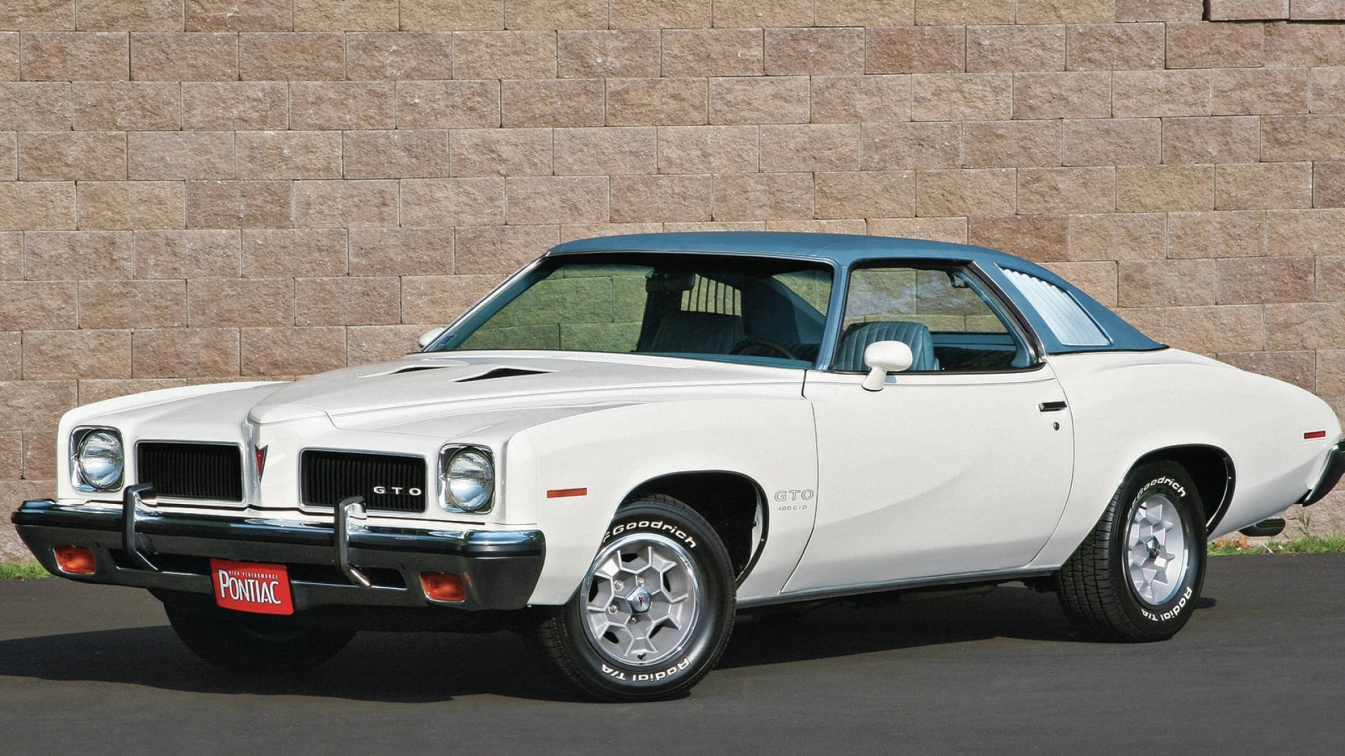 White 1973 Pontiac Gto Background