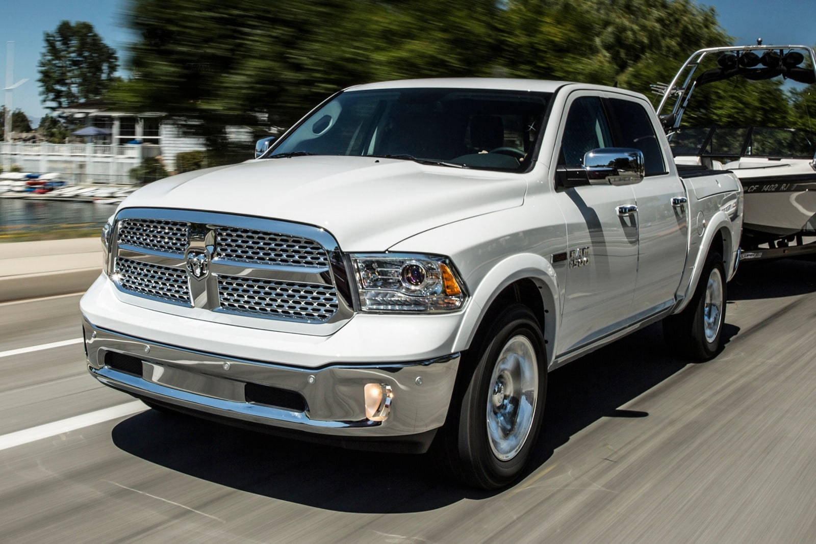 White 2015 Ram Truck Background