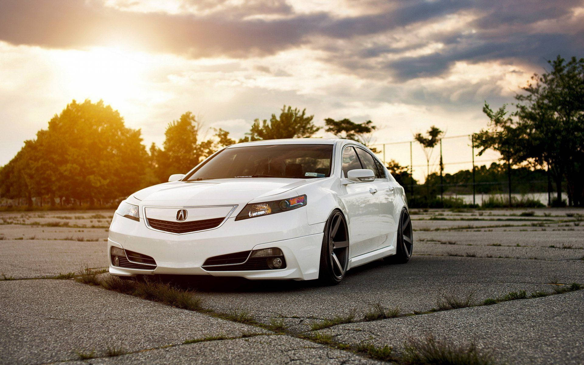 White Acura And Sunlight Background
