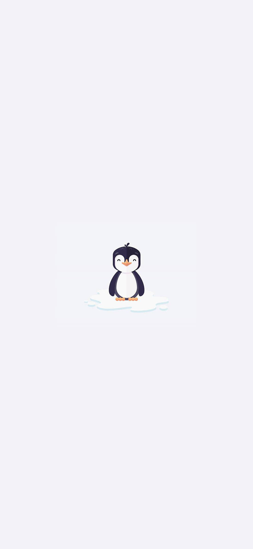 White Adorable Penguin Iphone Background