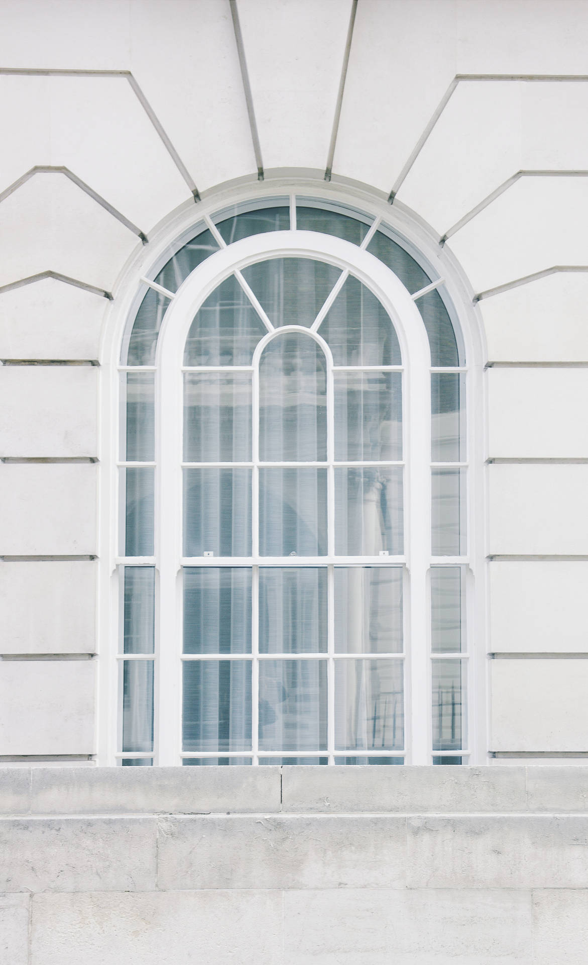 White Aesthetic Arched Window Background