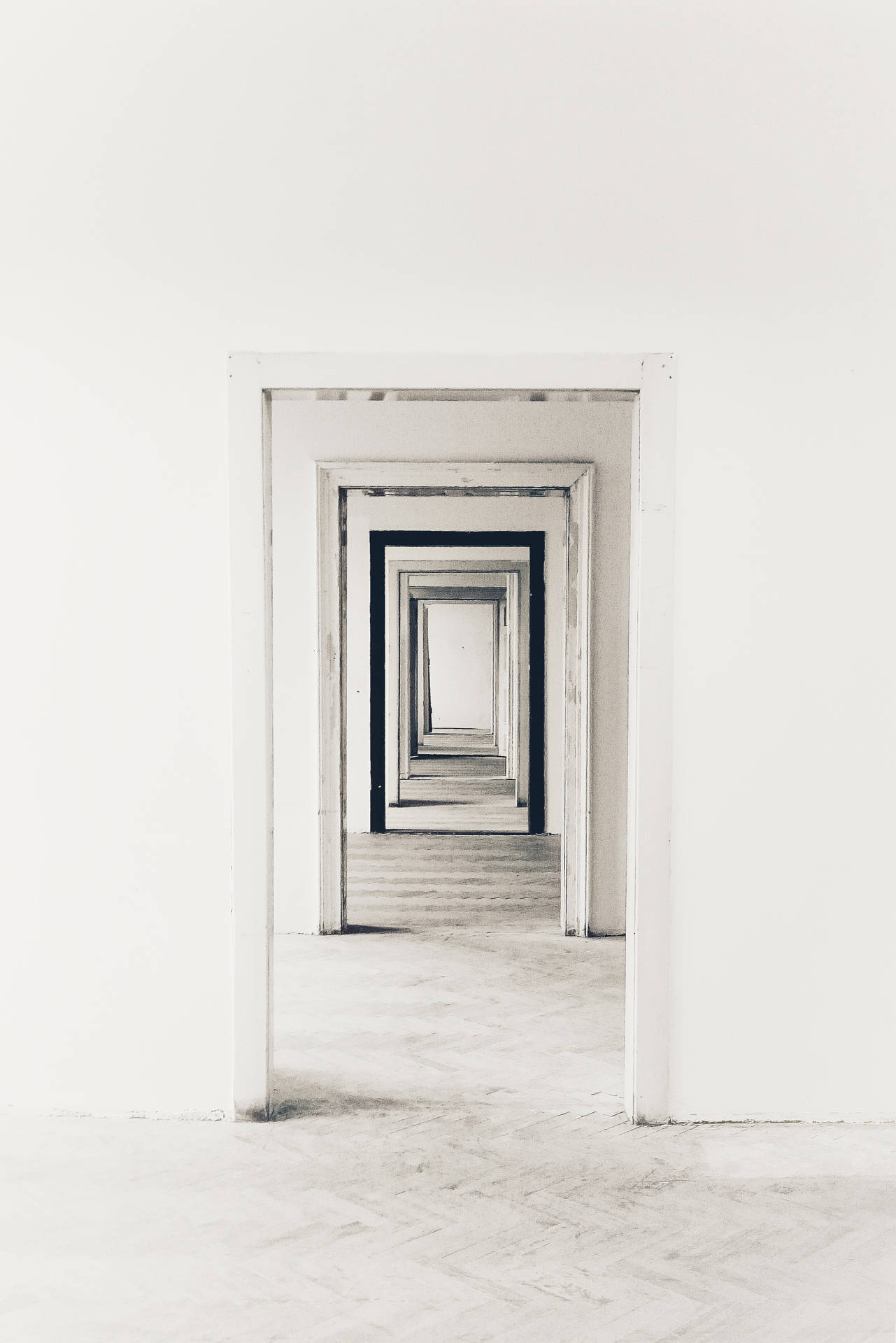 White Aesthetic Hallway Background