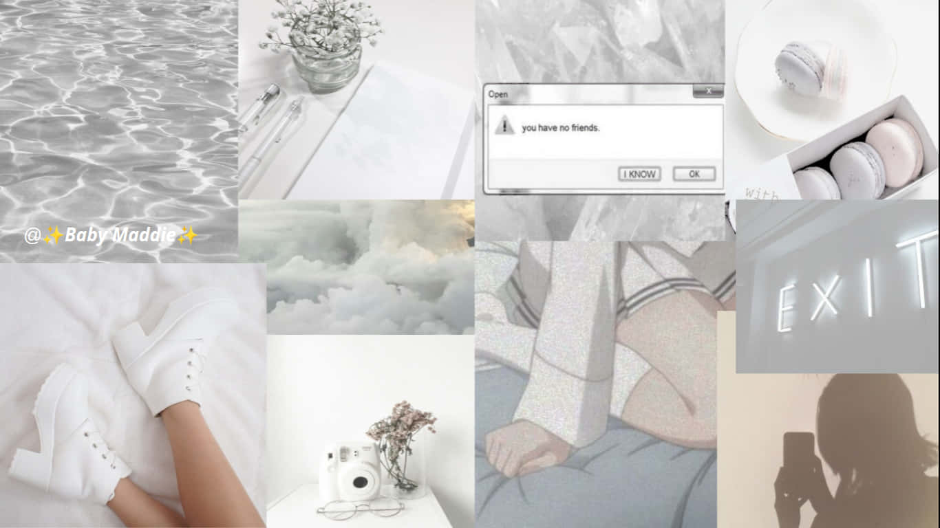 White Aesthetic Laptop Boots And Food