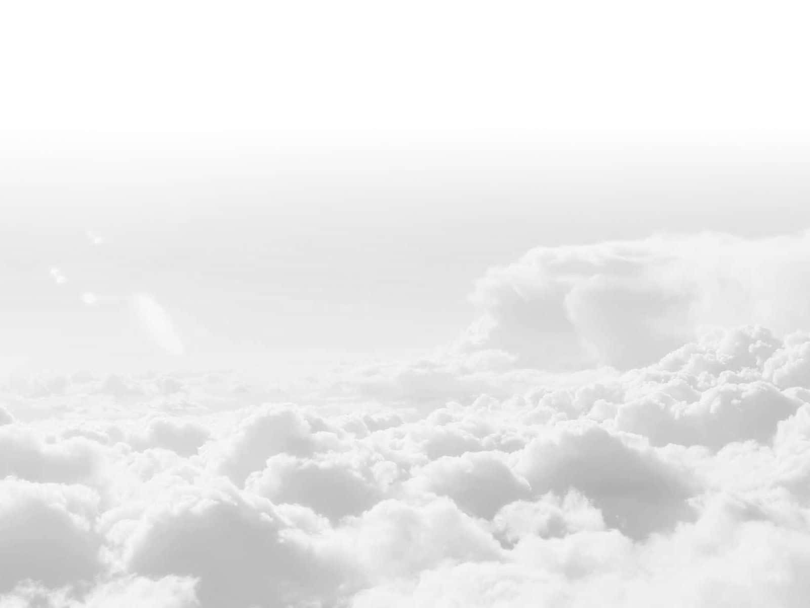White Aesthetic Laptop Clouds Background