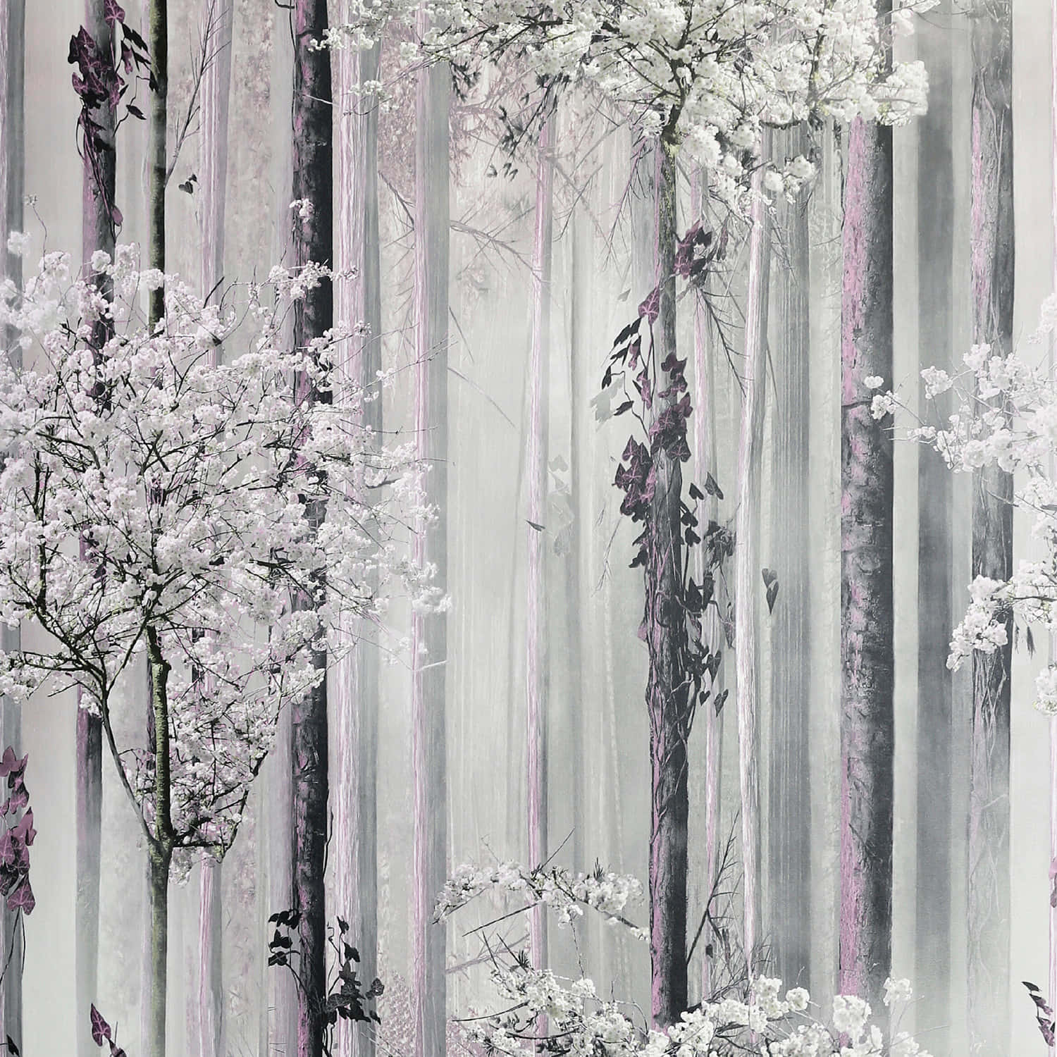 White Aesthetic Magical Forest Background