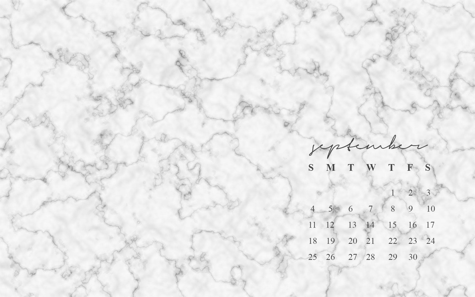 White Aesthetic Marble Calendar Background