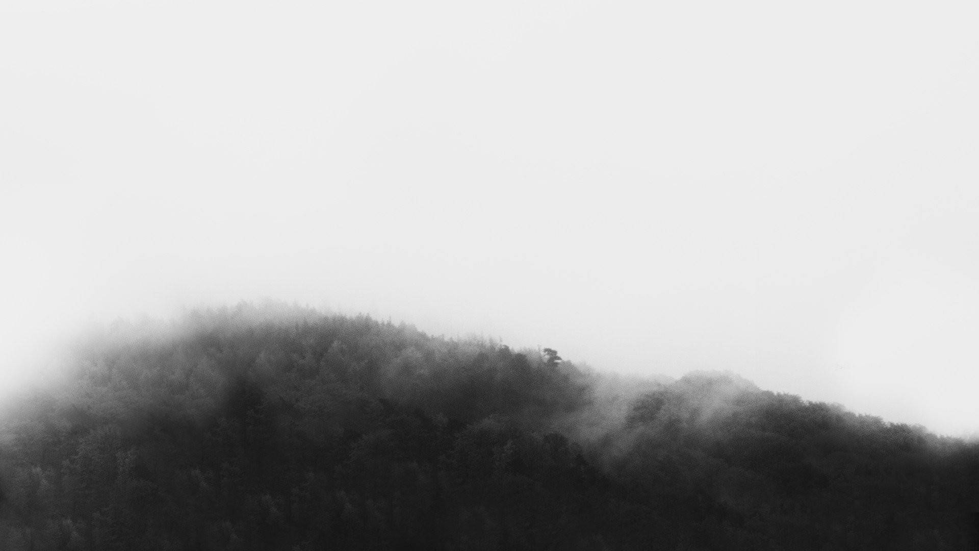 White Aesthetic Tumblr Foggy Mountain Background