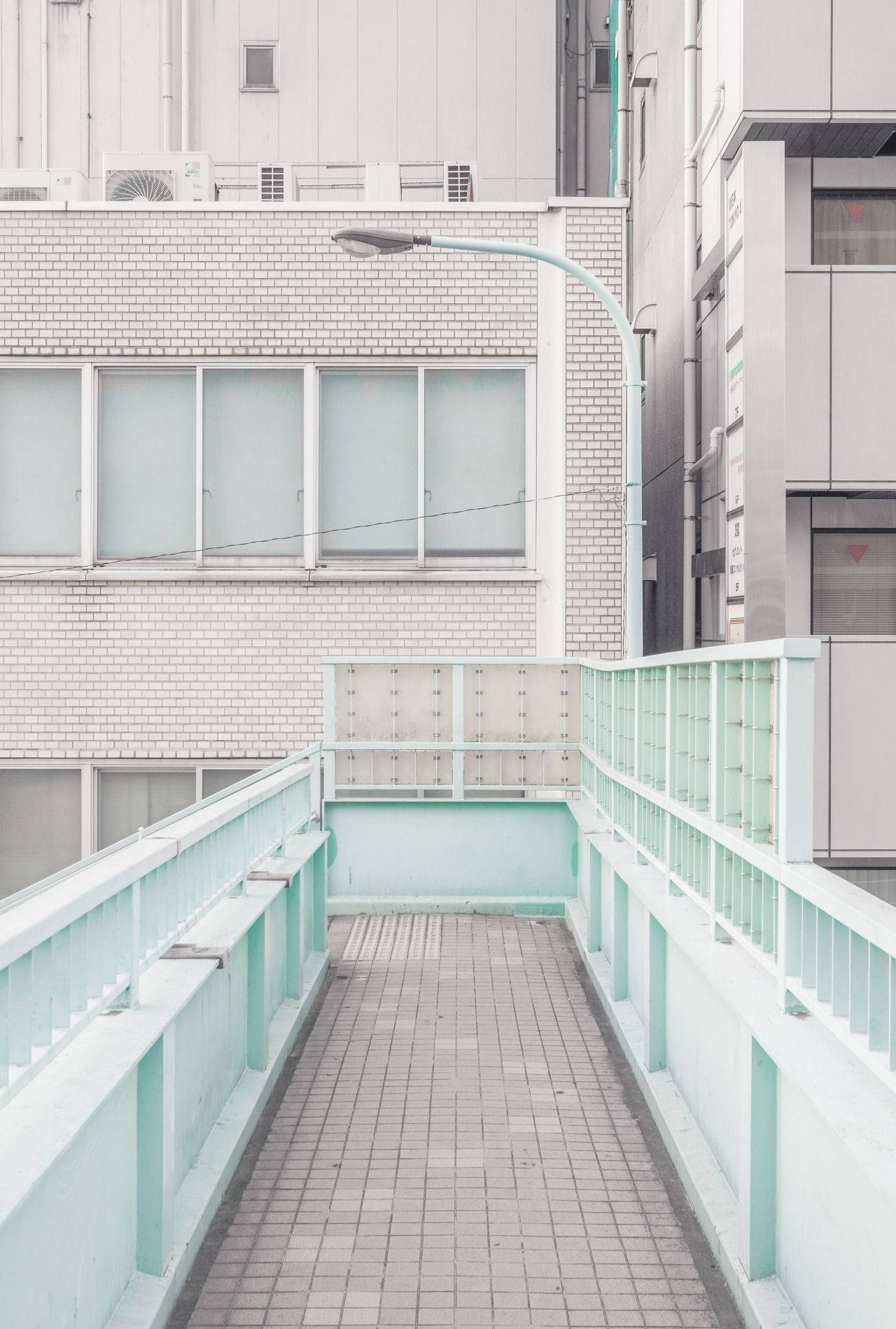 White Aesthetic Tumblr Japanese Pedestrian Bridge Background
