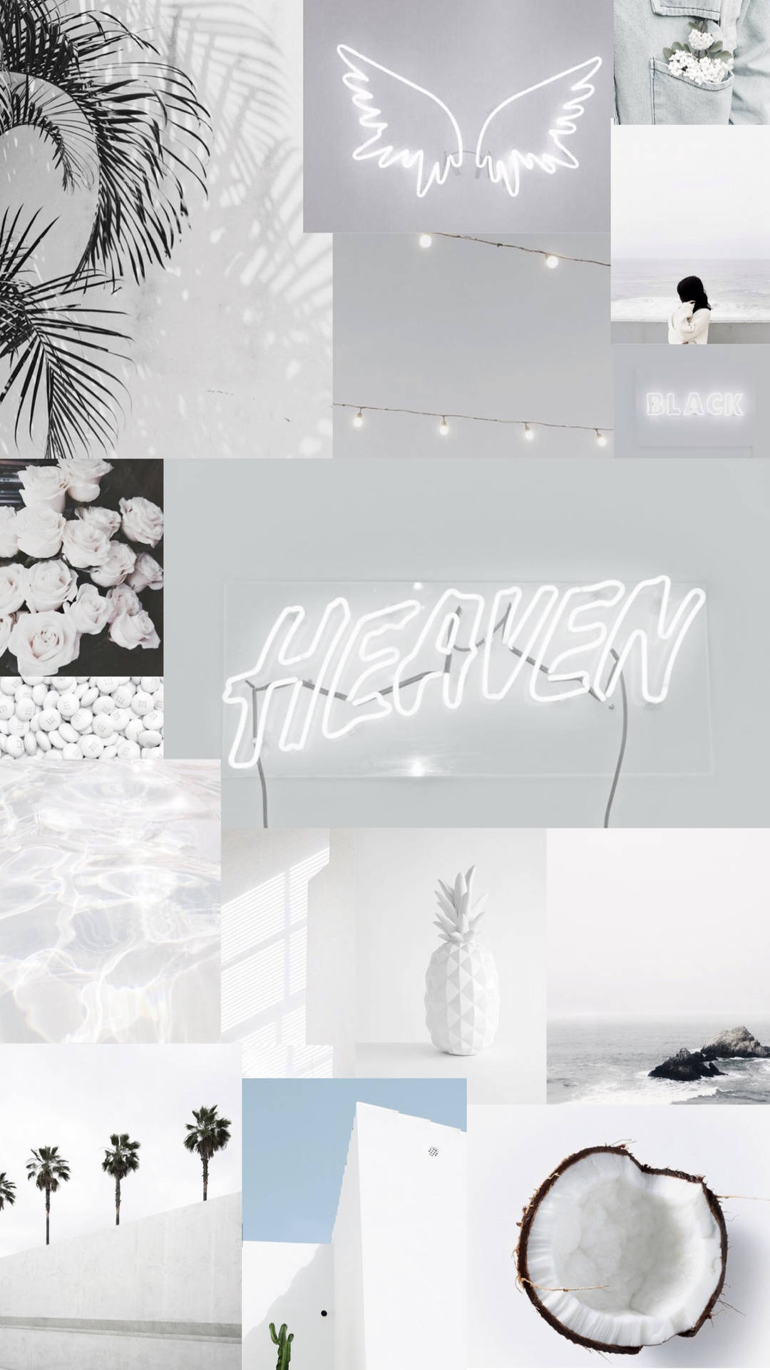 White Aesthetic Tumblr Portrait Collage Background