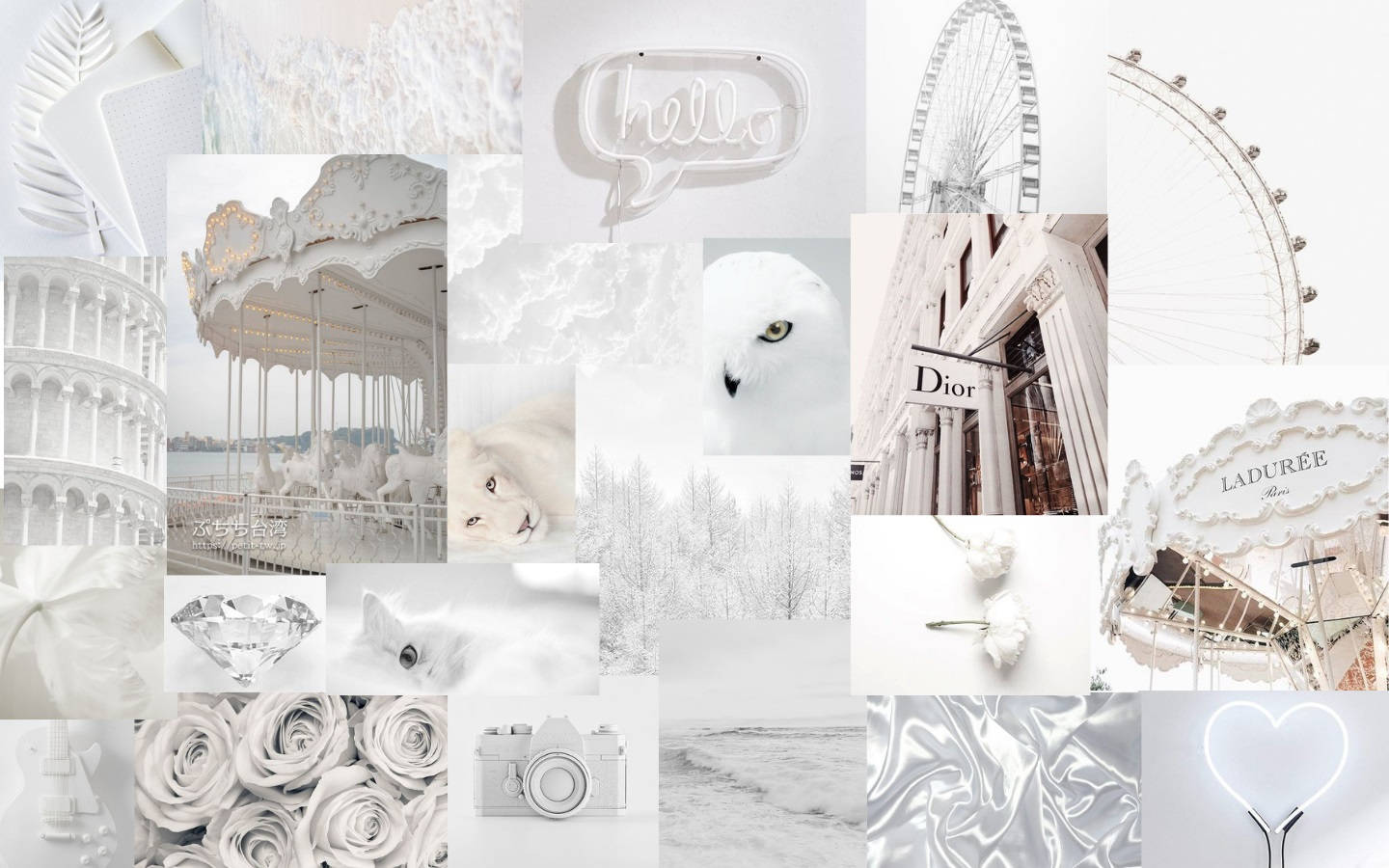 White Aesthetic Tumblr Pretty Collage Background