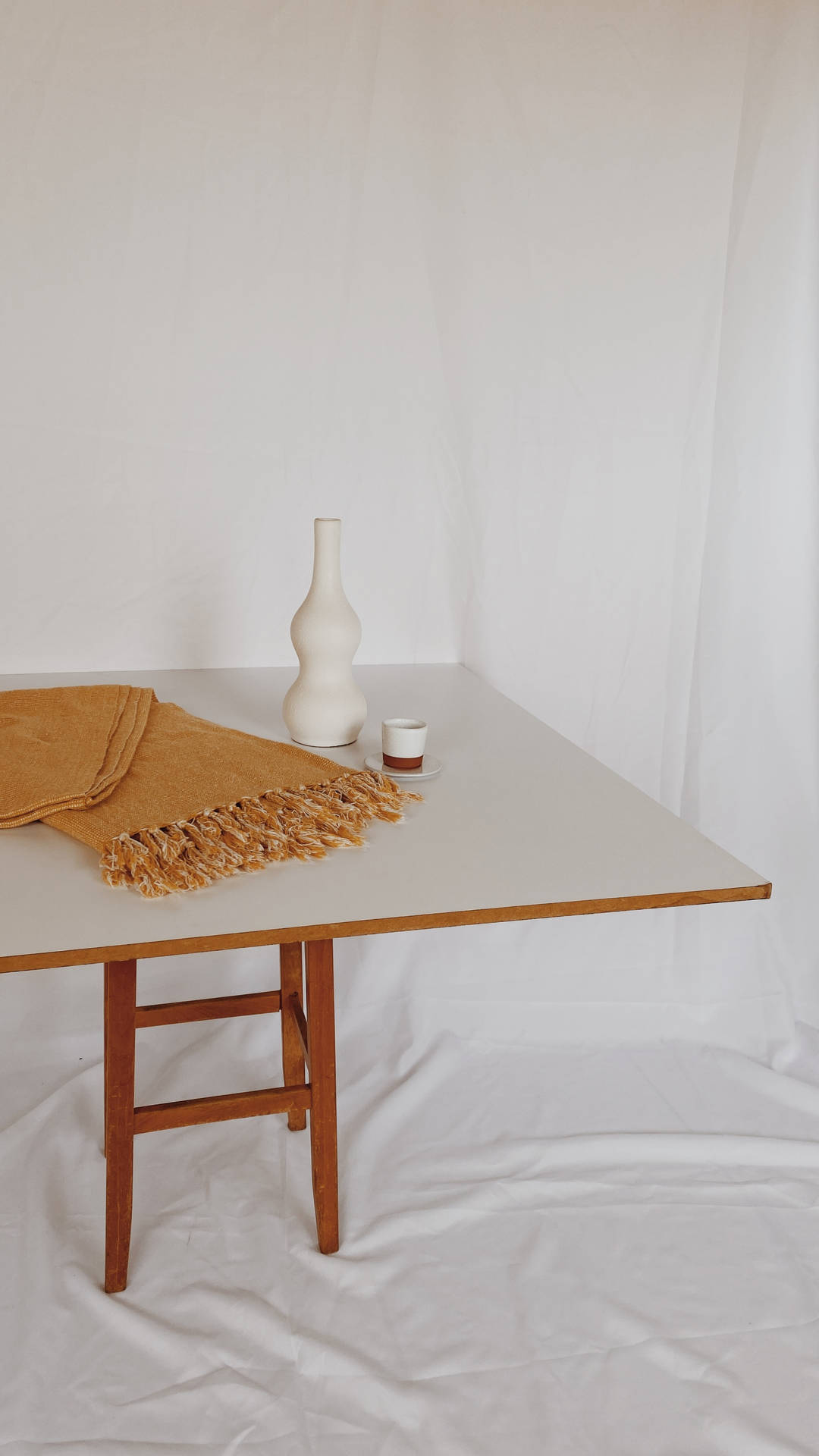 White Aesthetic Wooden Table Background
