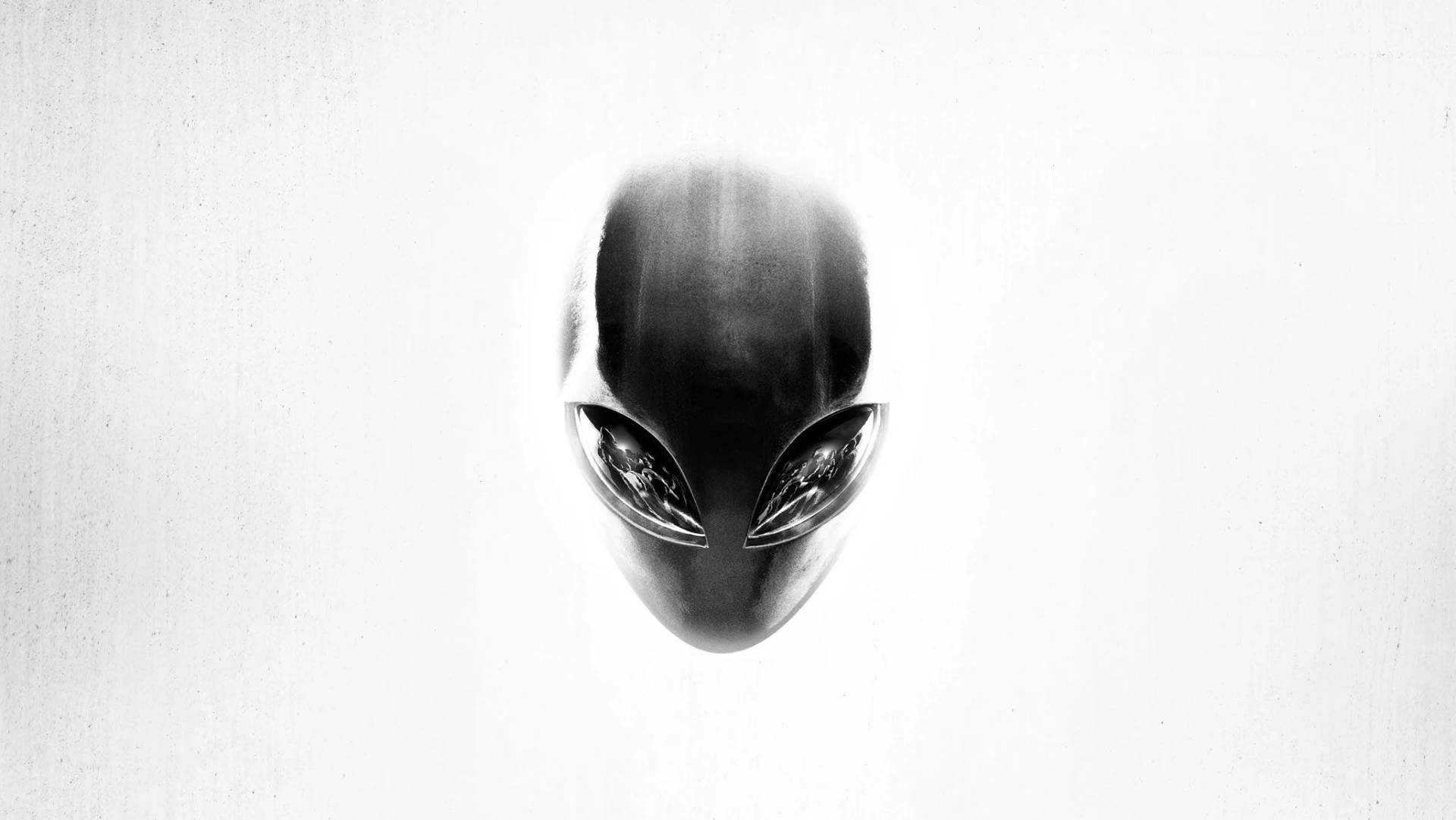 White Alienware Black Head Background