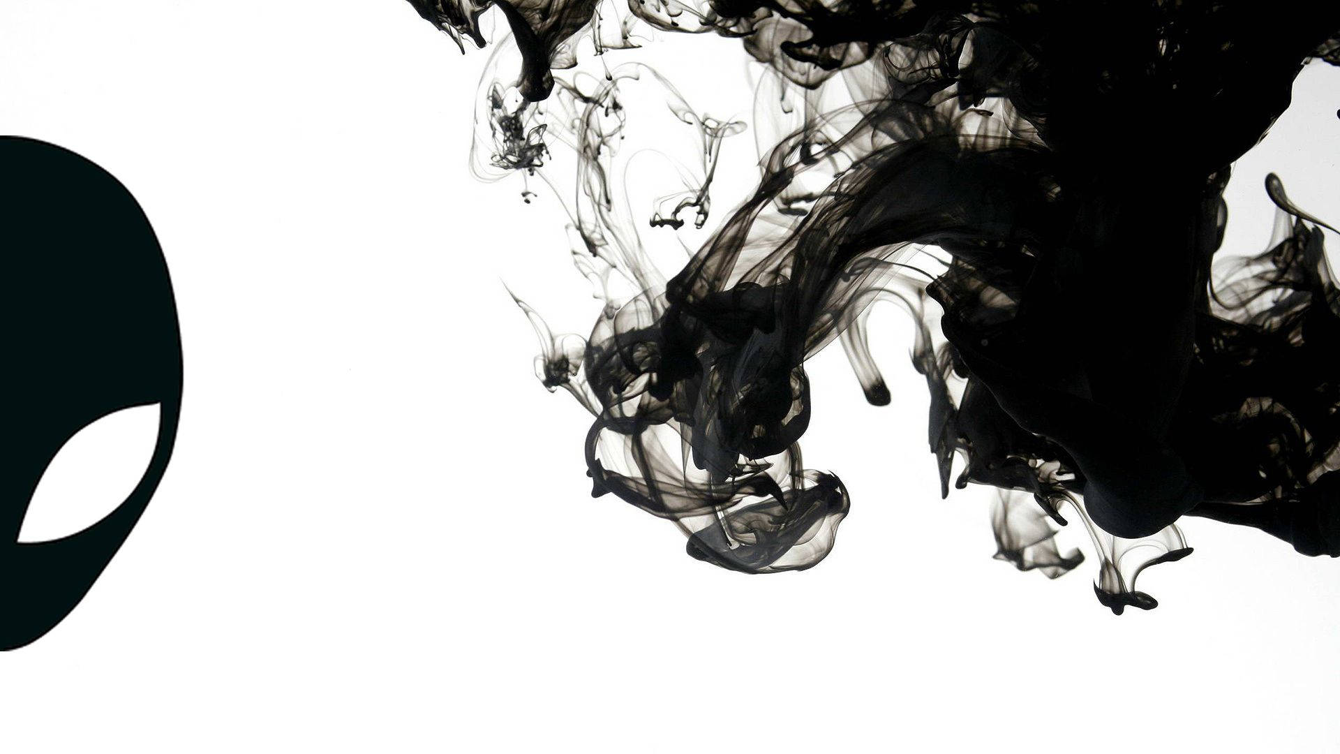 White Alienware Black Smoke Background