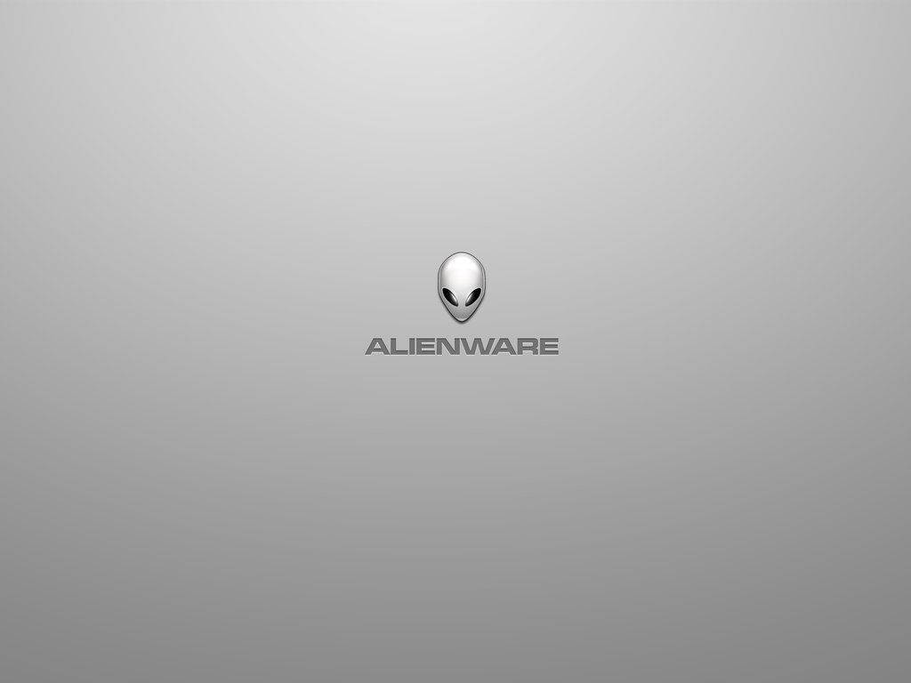 White Alienware In Gray Background