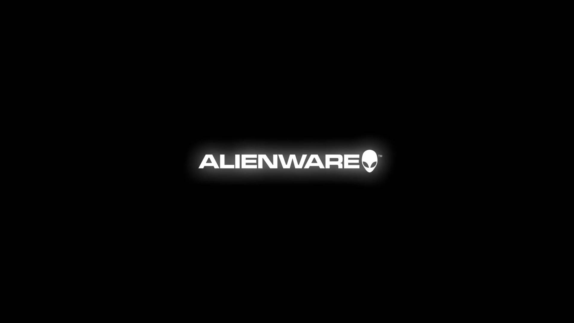 White Alienware Logo In Black Background
