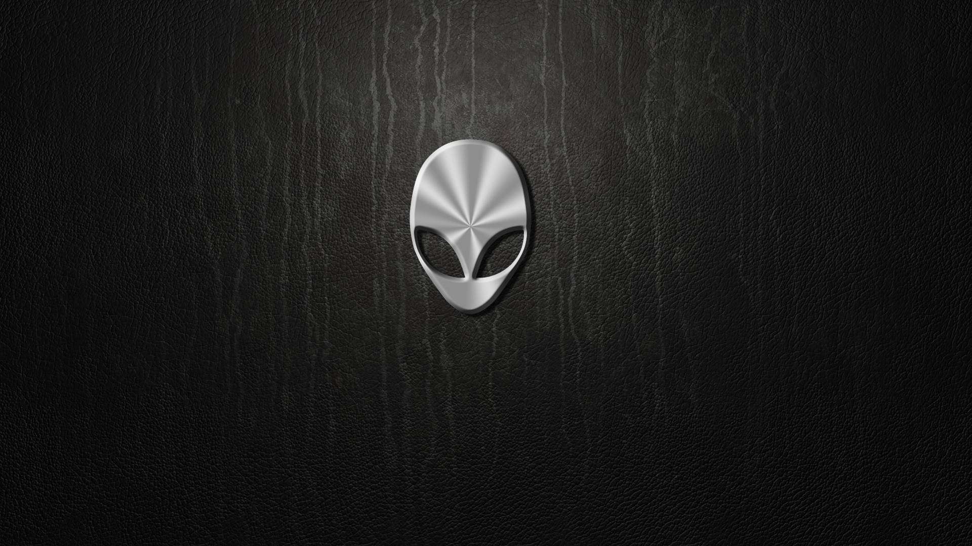 White Alienware Logo In Leather Background