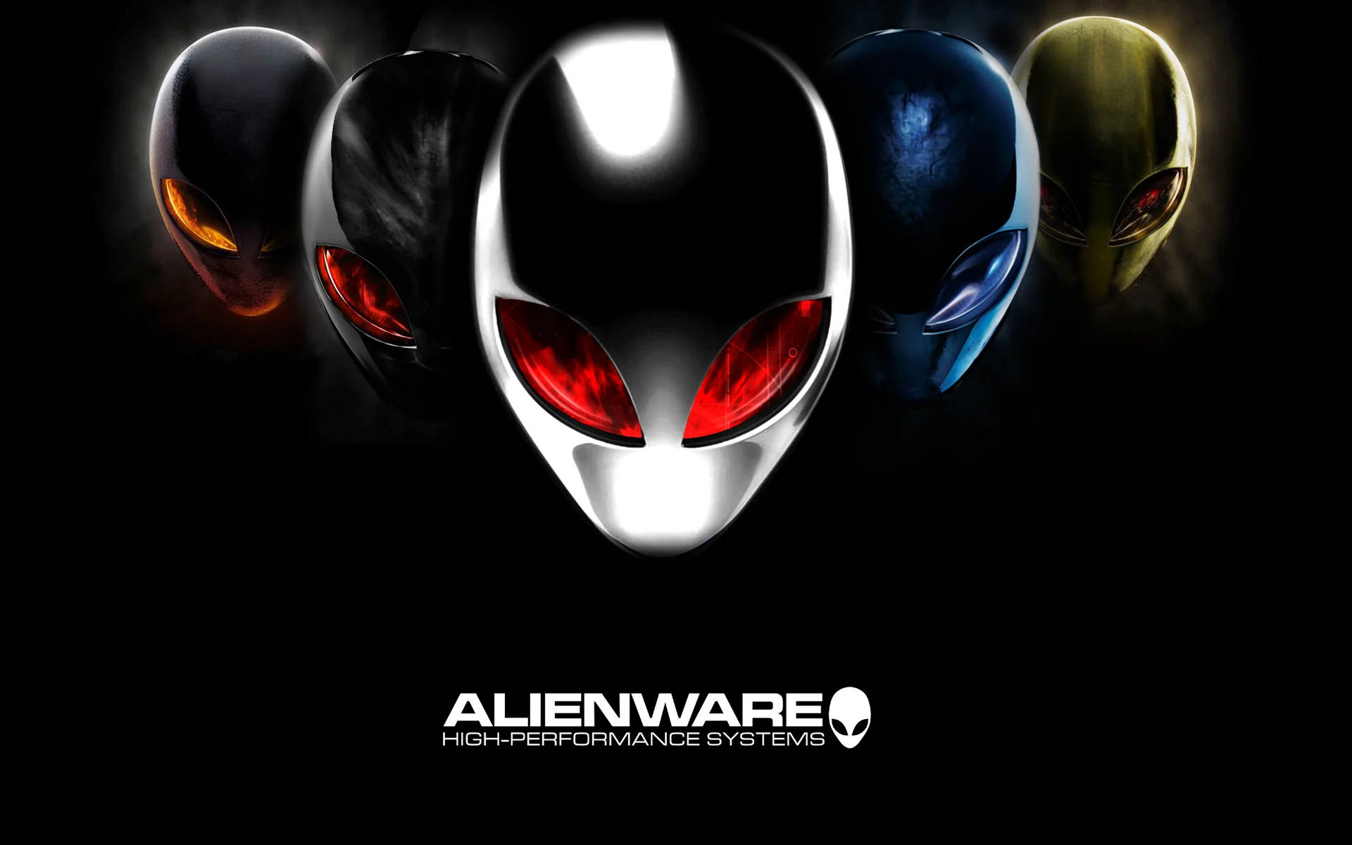 White Alienware With Head Icons Background