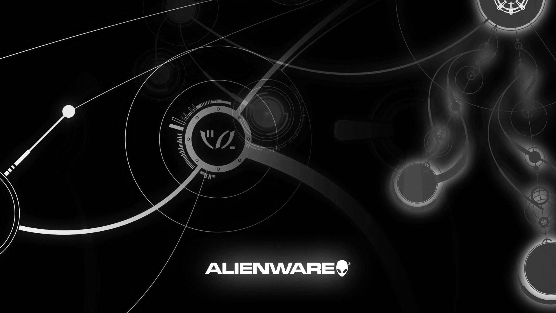 White Alienware Wordmark In Black Theme Background
