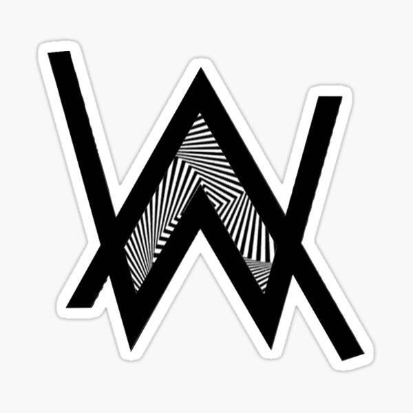 White And Black Alan Walker Logo Optical Illusion Background