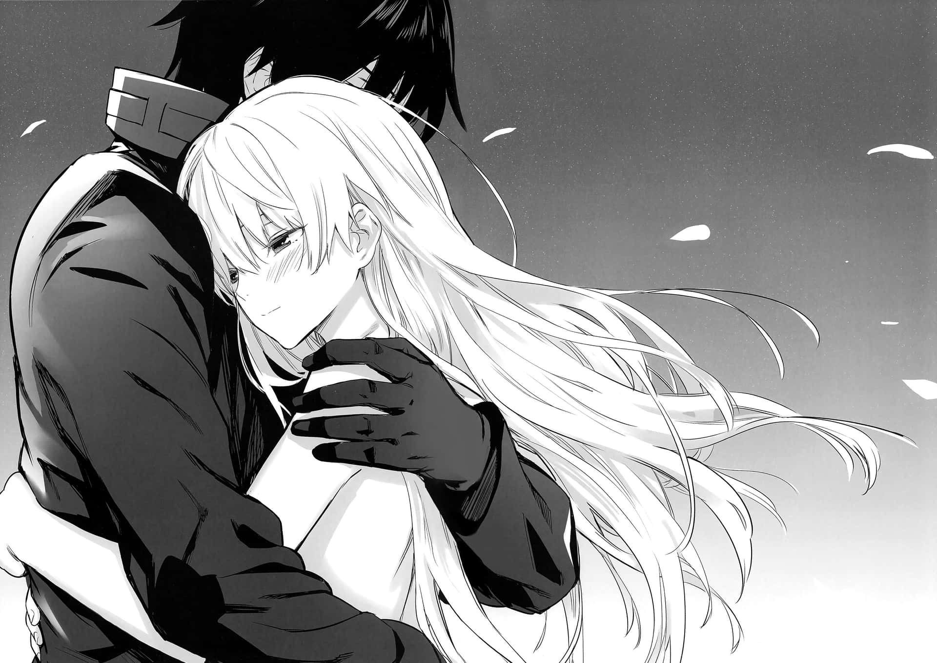 White And Black Anime Pfp Couple Background