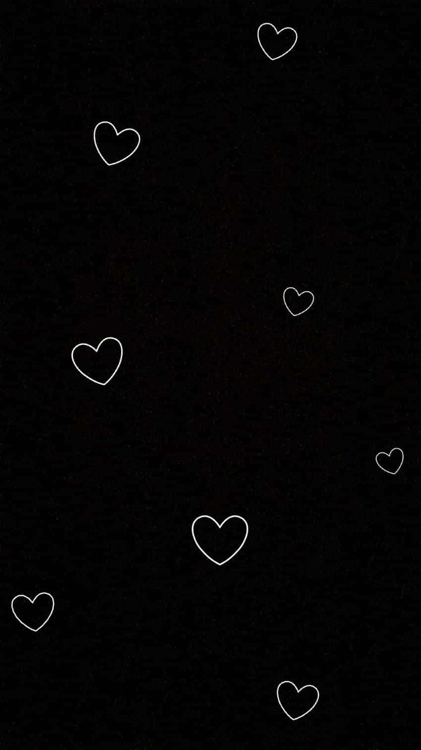 White And Black Heart Iphone Pattern Background