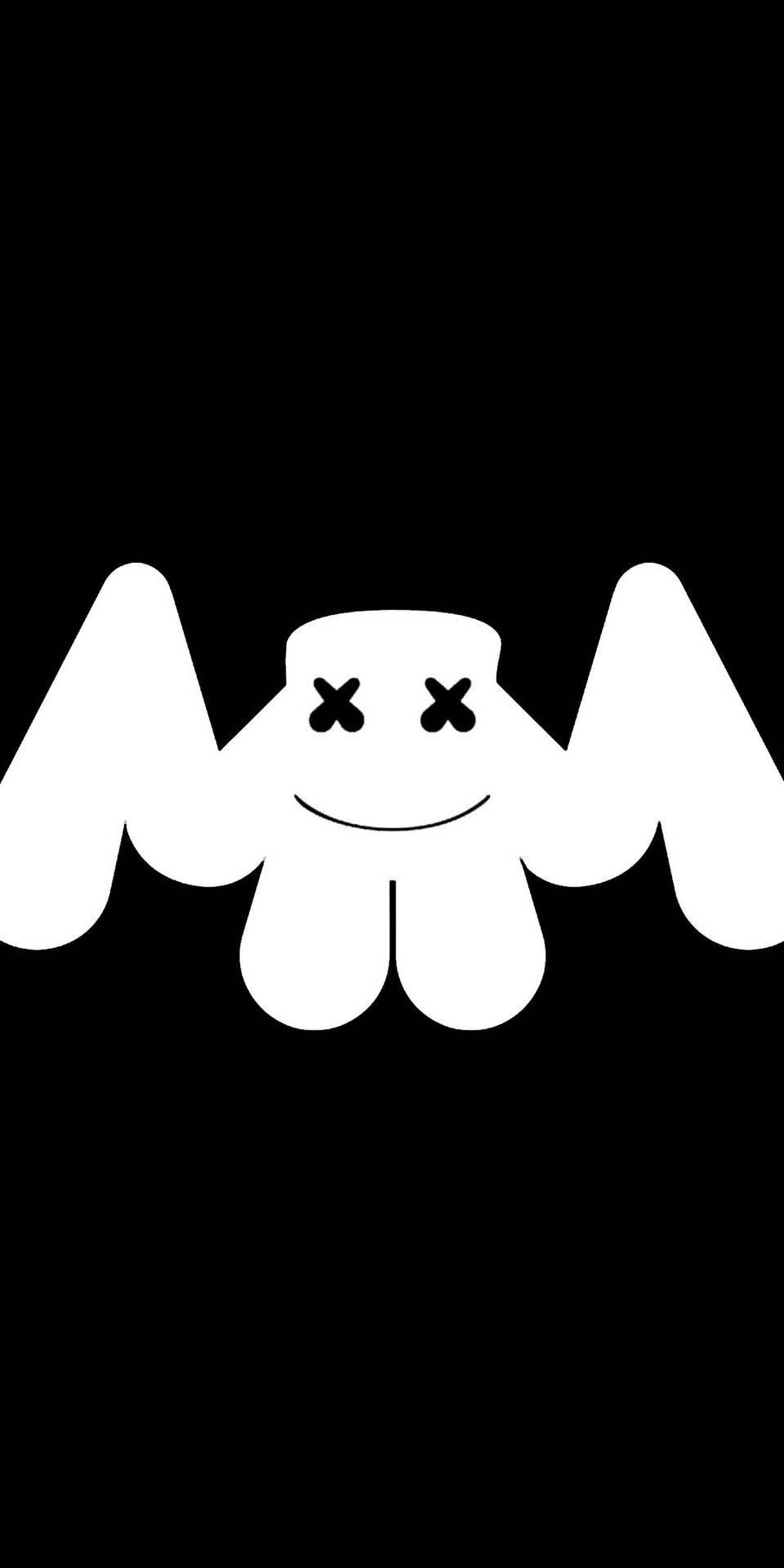 White And Black Marshmello With Arms Background