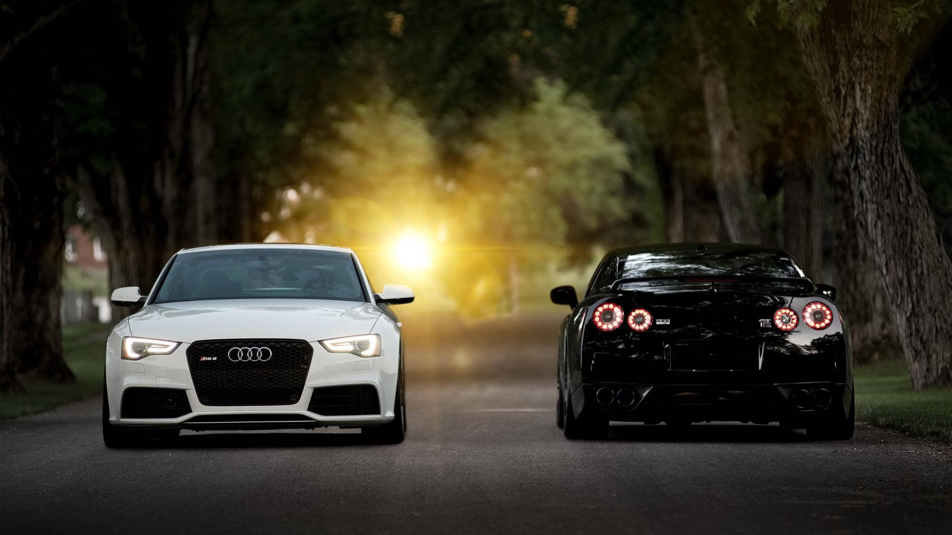 White And Black Nissan Gtr Cars Background