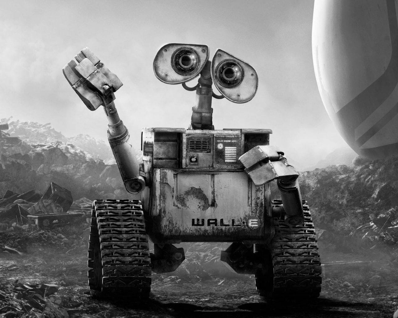 White And Black Wall E Background